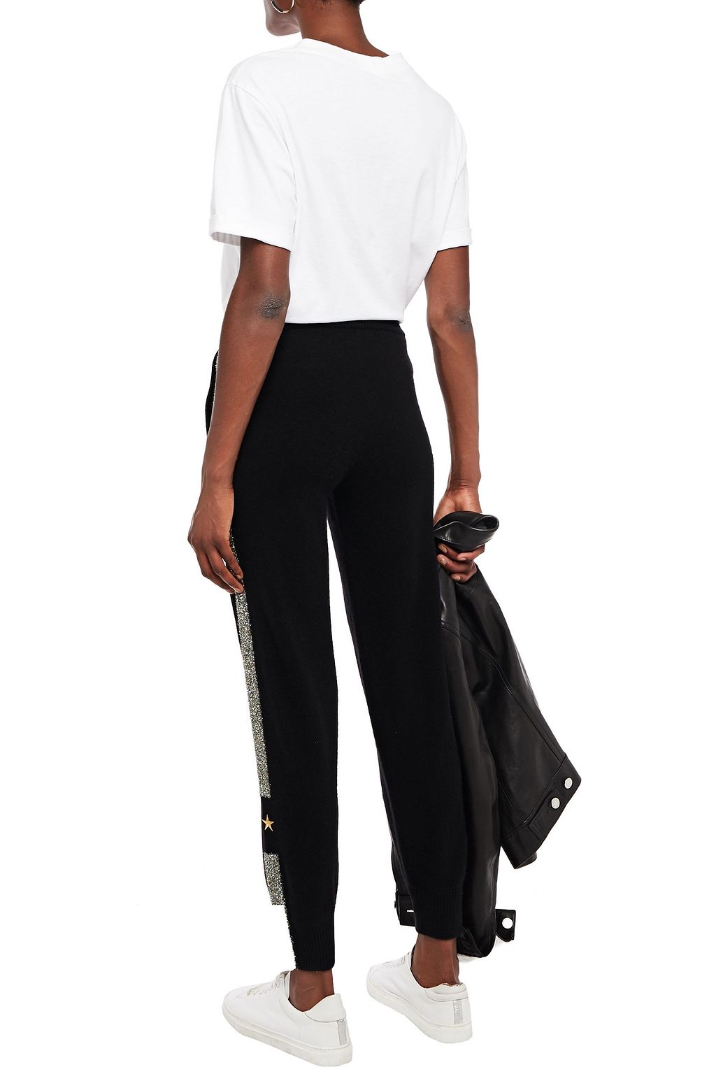 BELLA FREUD Tinsel-trimmed wool-blend track pants