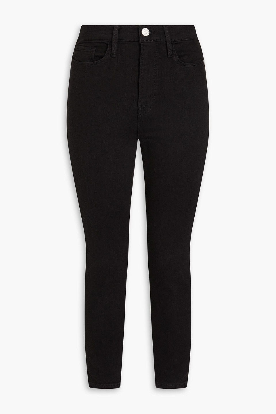 Frame Ali Cropped High-rise Skinny Jeans In Black