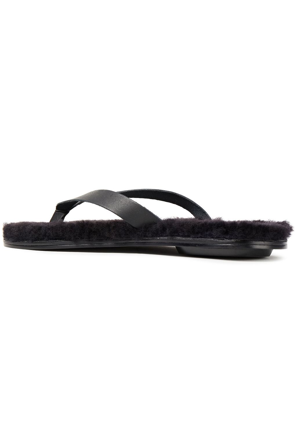TIBI Shearling-lined leather flip flops