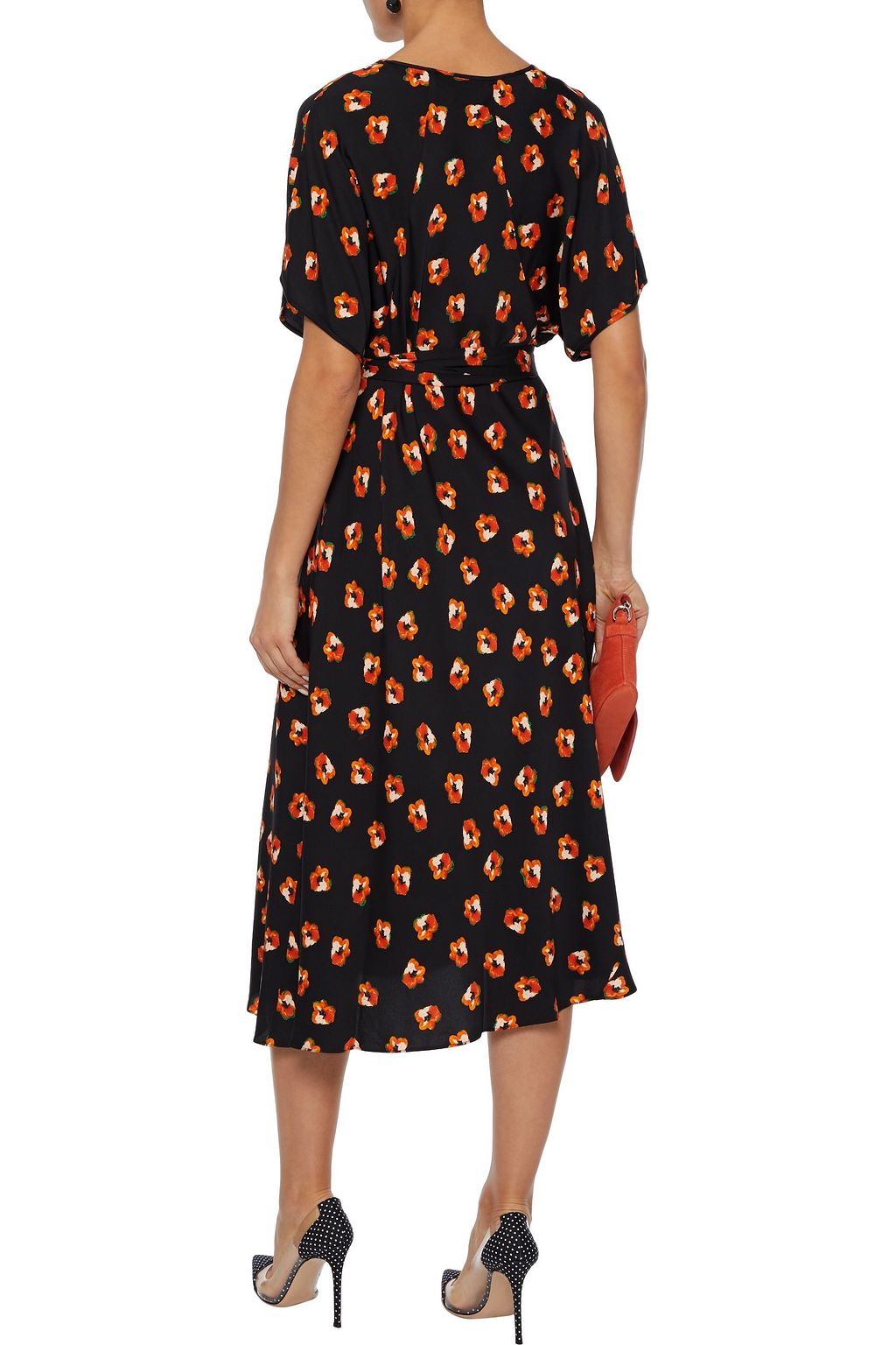 DIANE VON FURSTENBERG Kelsey floral-print stretch-silk midi wrap dress ...