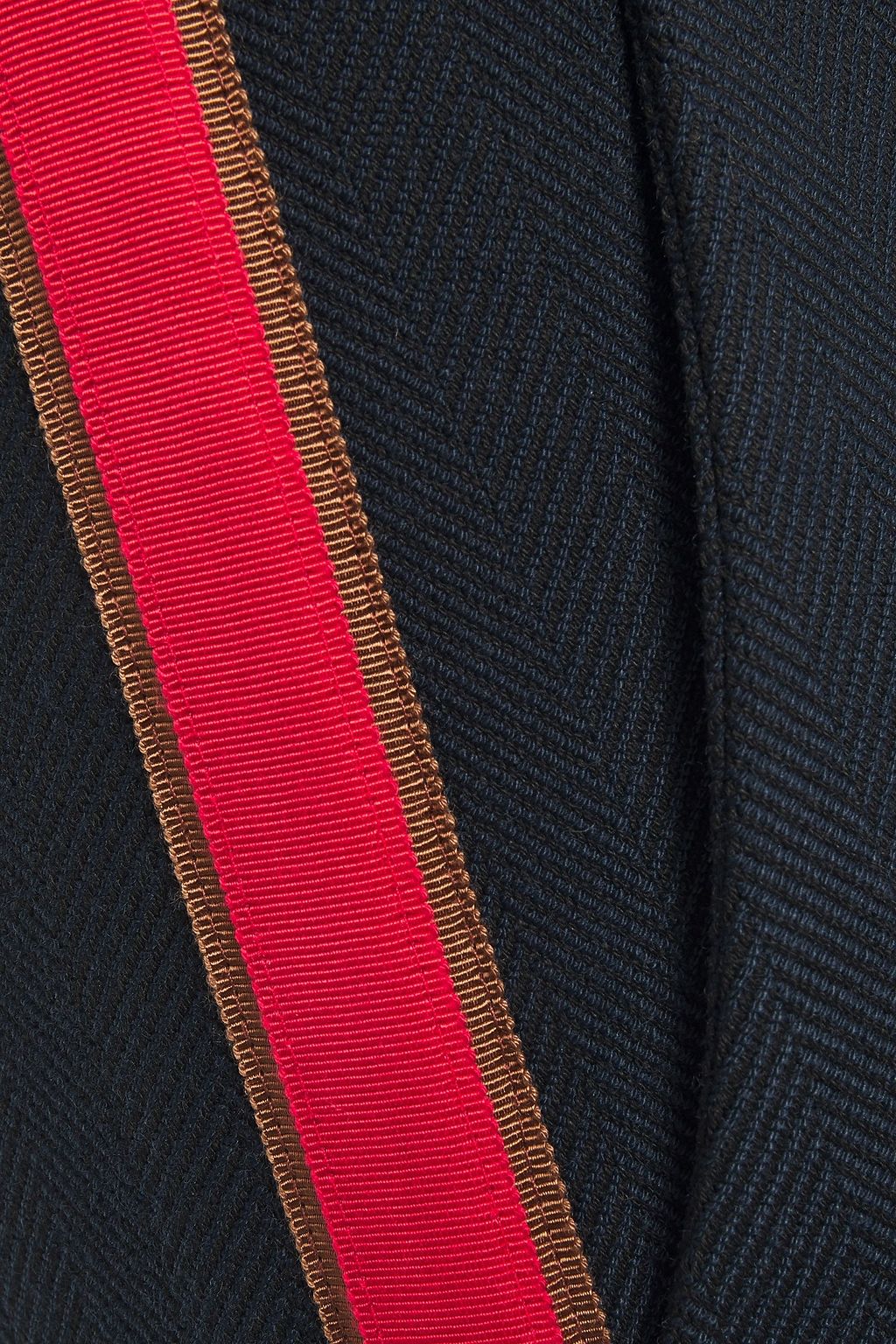 VERONICA BEARD Grosgrain-trimmed cropped herringbone pants