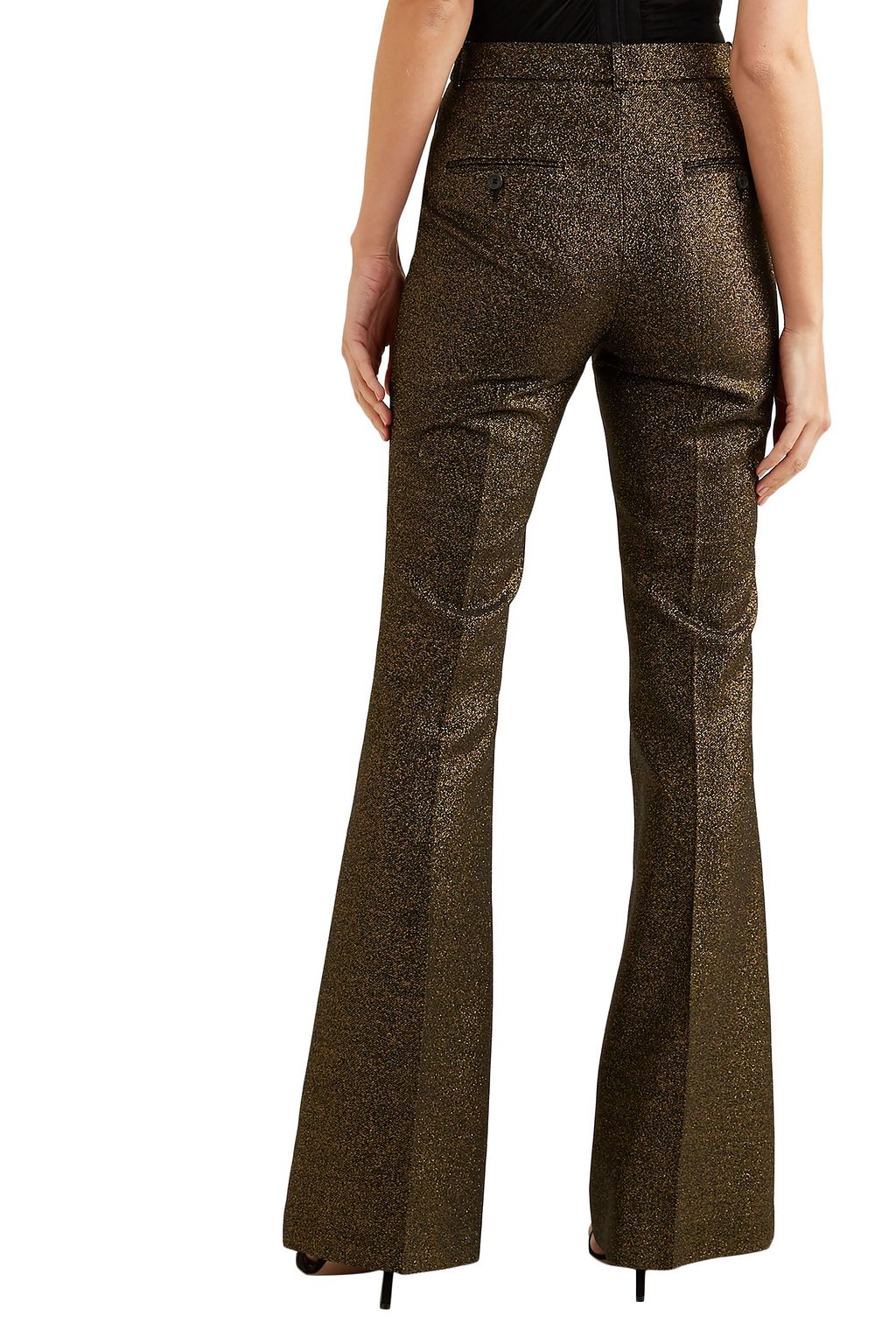 MICHAEL KORS COLLECTION Metallic wool-blend flared pants