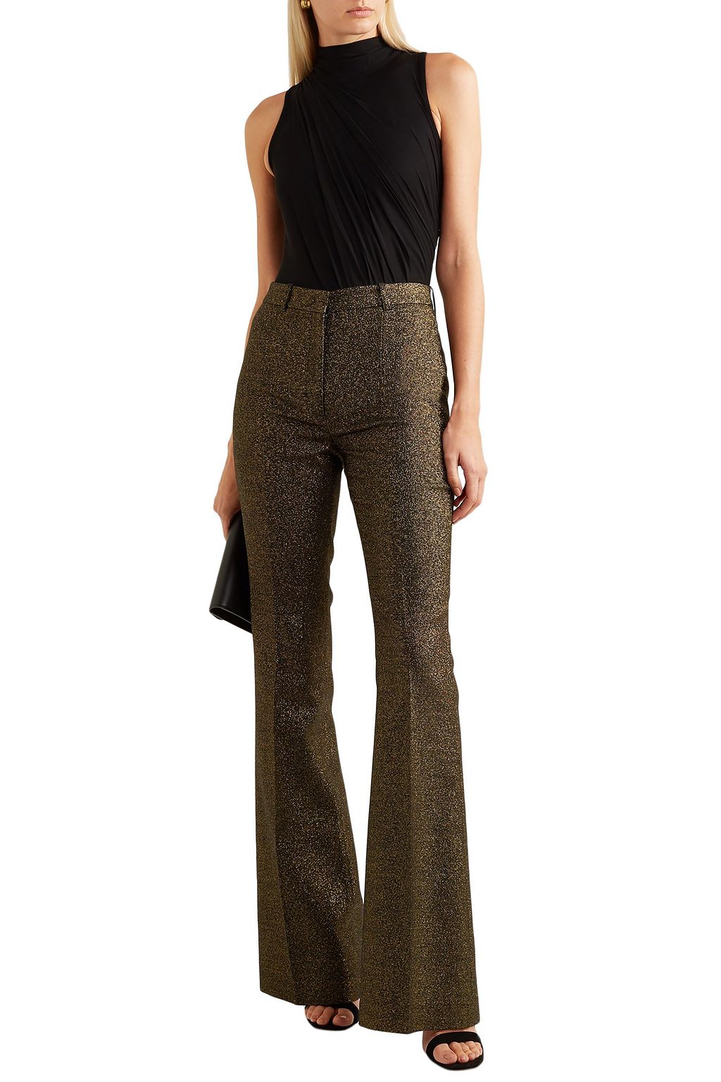 MICHAEL KORS COLLECTION Metallic wool-blend flared pants