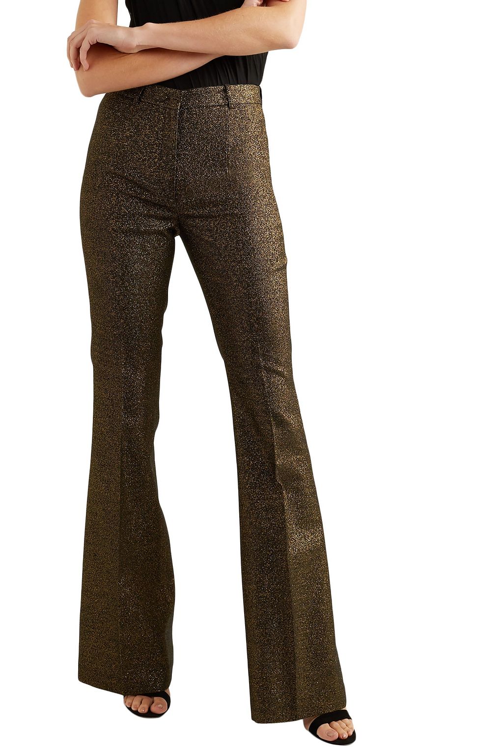 MICHAEL KORS COLLECTION Metallic wool-blend flared pants