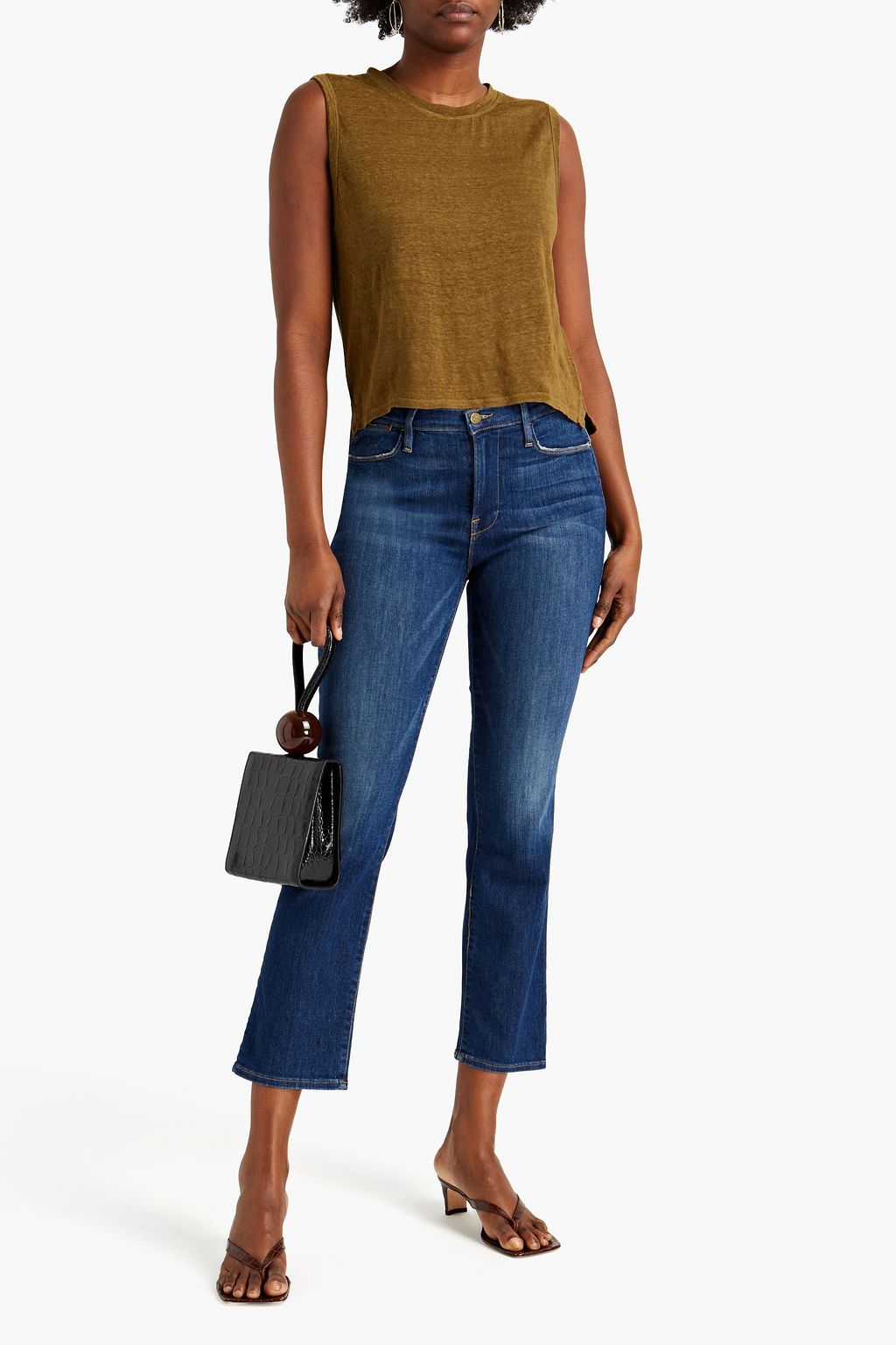 FRAME Le High hoch sitzende Cropped Jeans mit geradem Bein