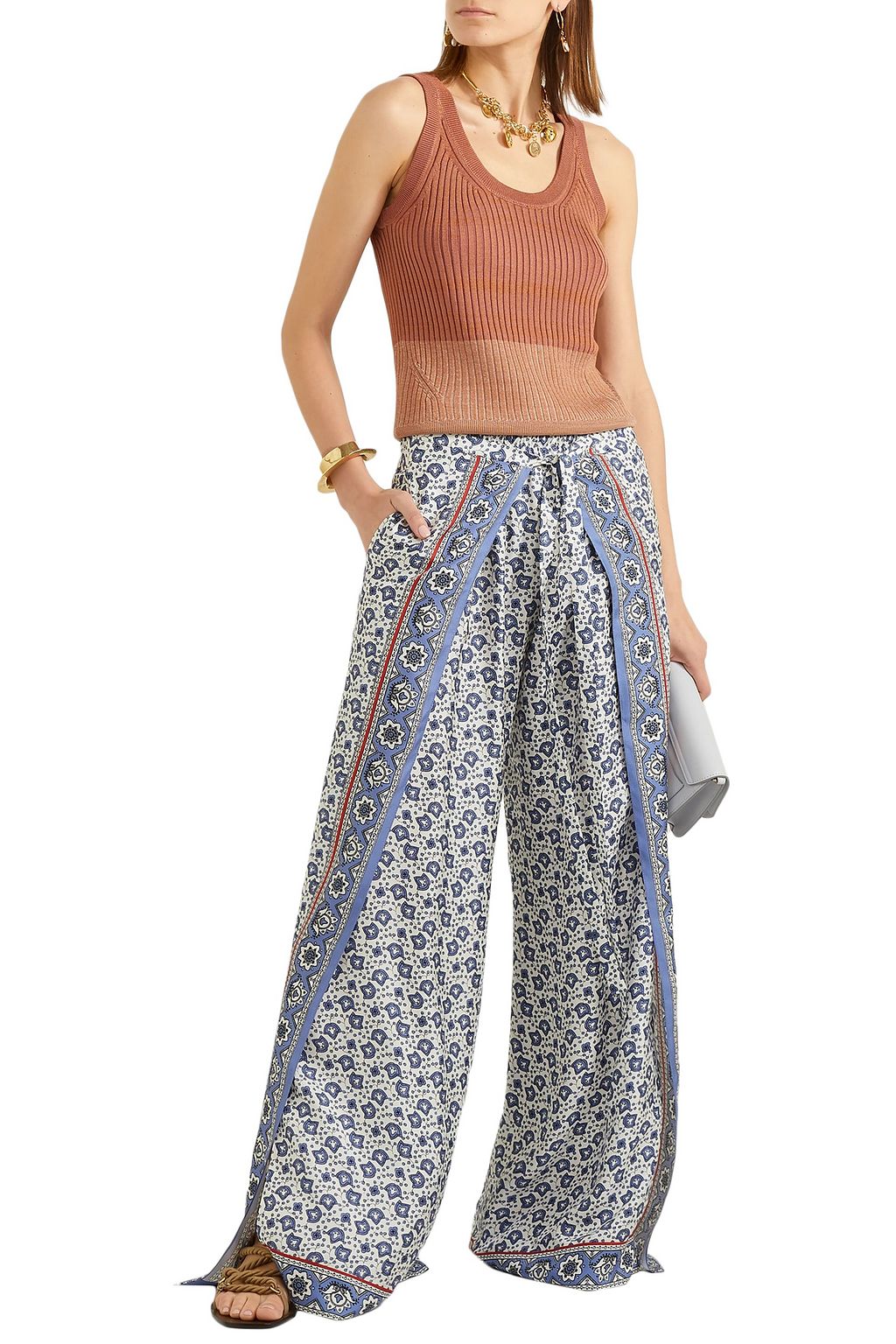 CHLOÉ Ribbed wool-blend tank