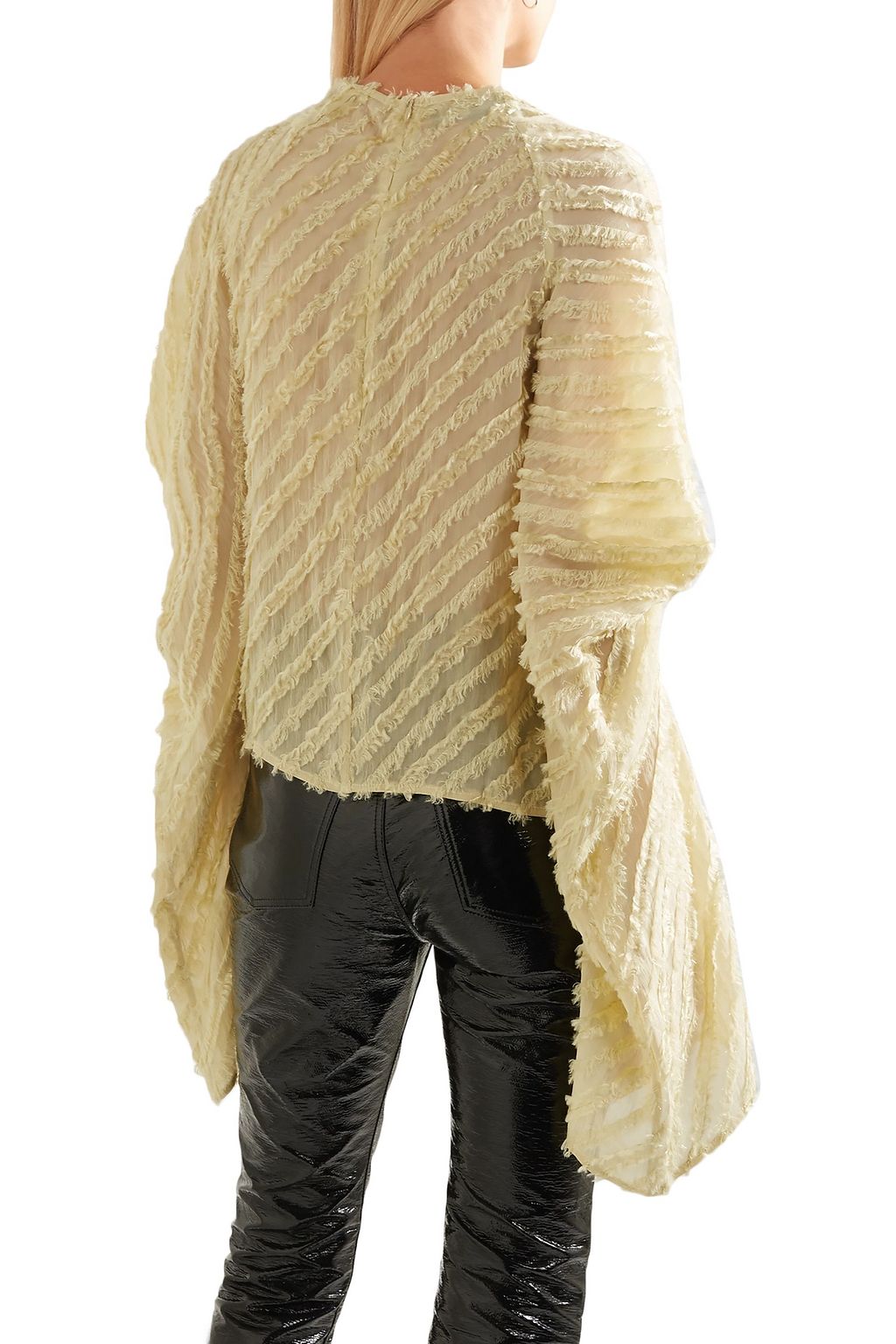 SID NEIGUM Fringe-trimmed gauze top