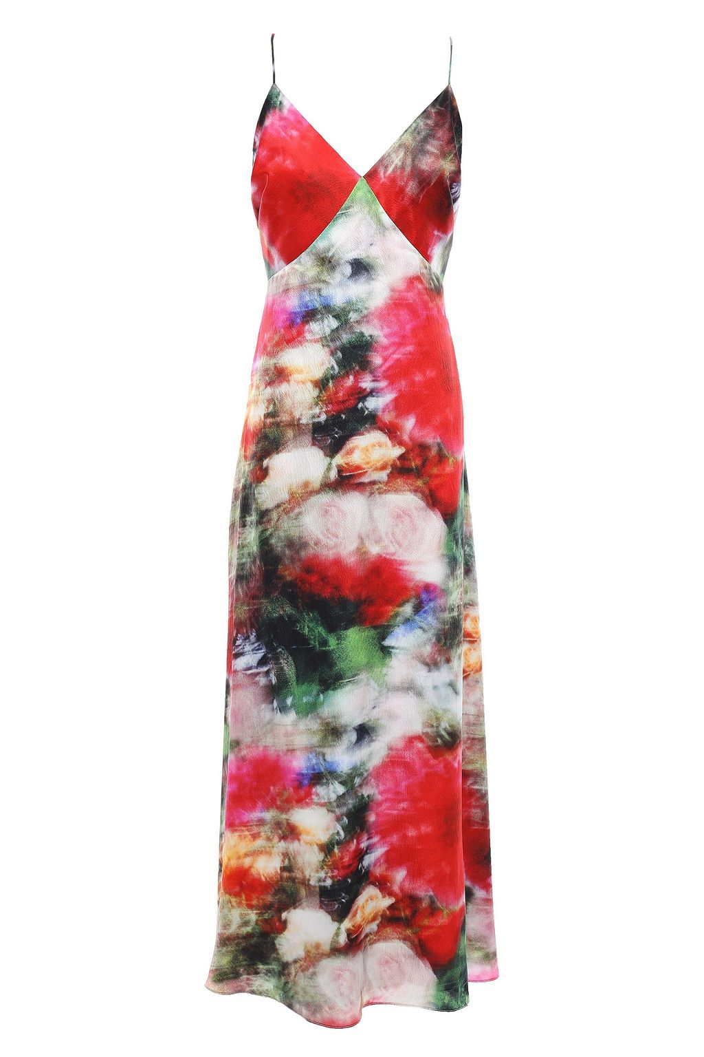 Multicolor Open-back floral-print hammered-silk midi slip dress | ADAM ...