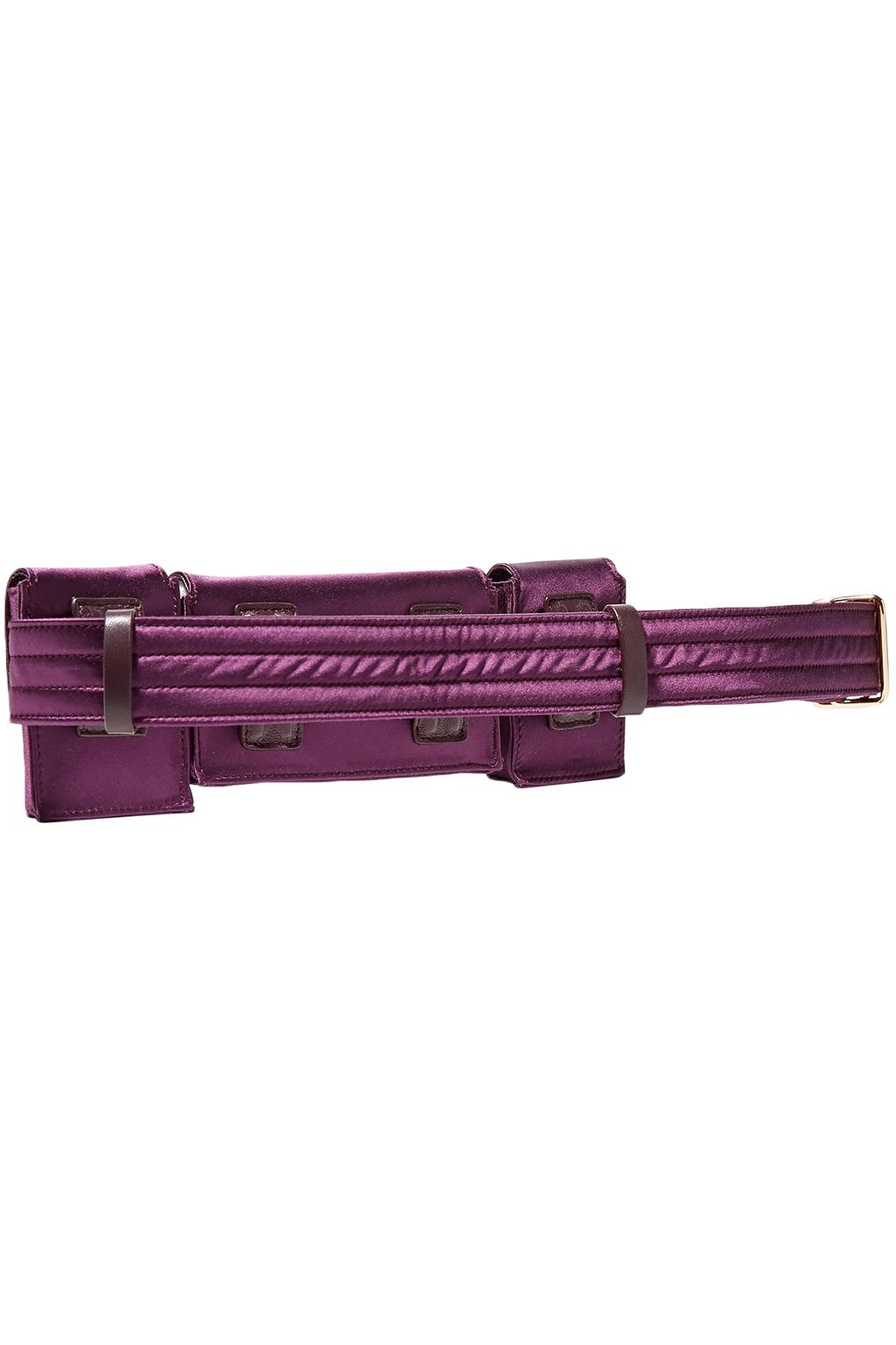 GABRIELA HEARST Leather-trimmed satin utility belt