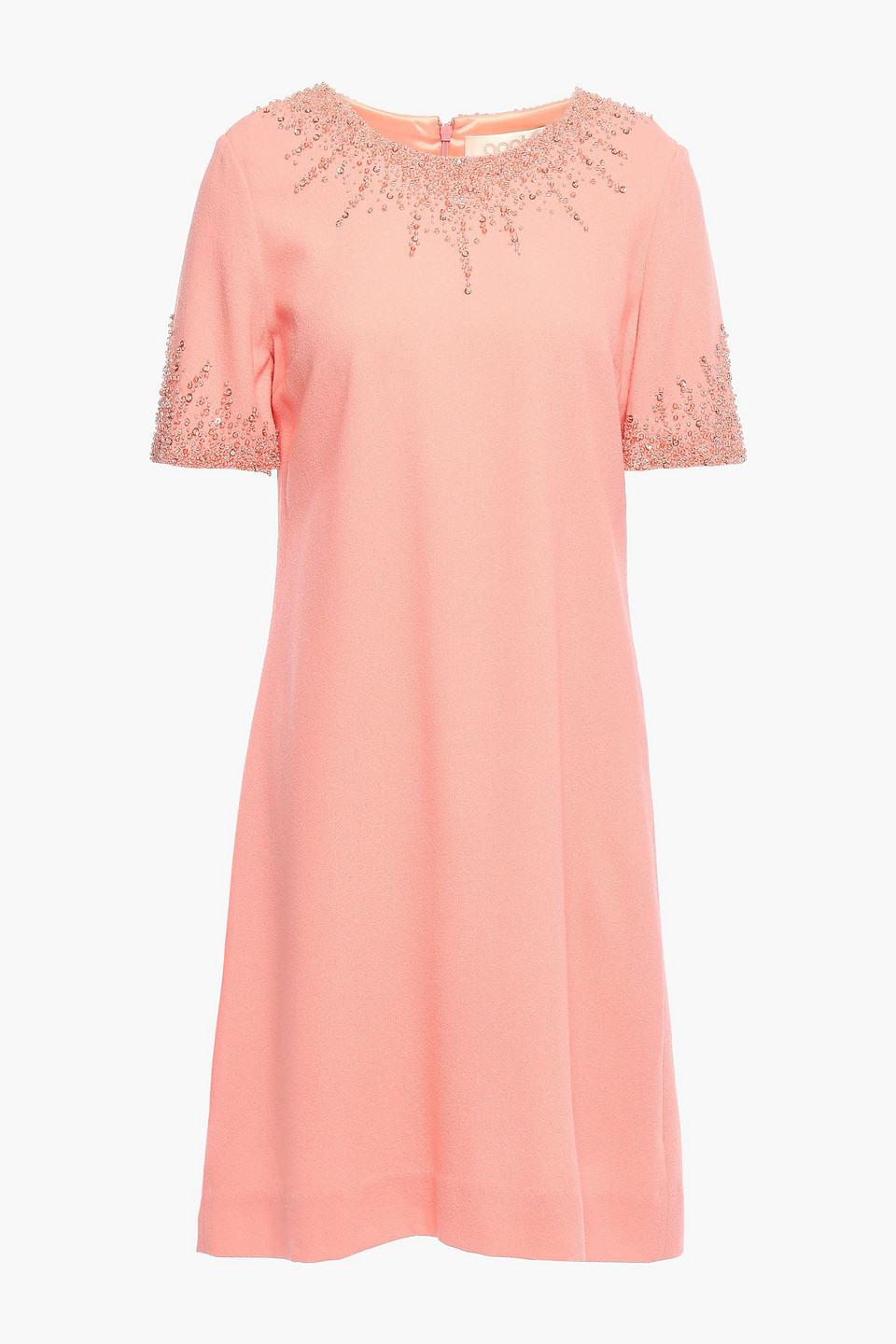 Goat Woman Embellished Wool-crepe Mini Dress Baby Pink Size 8