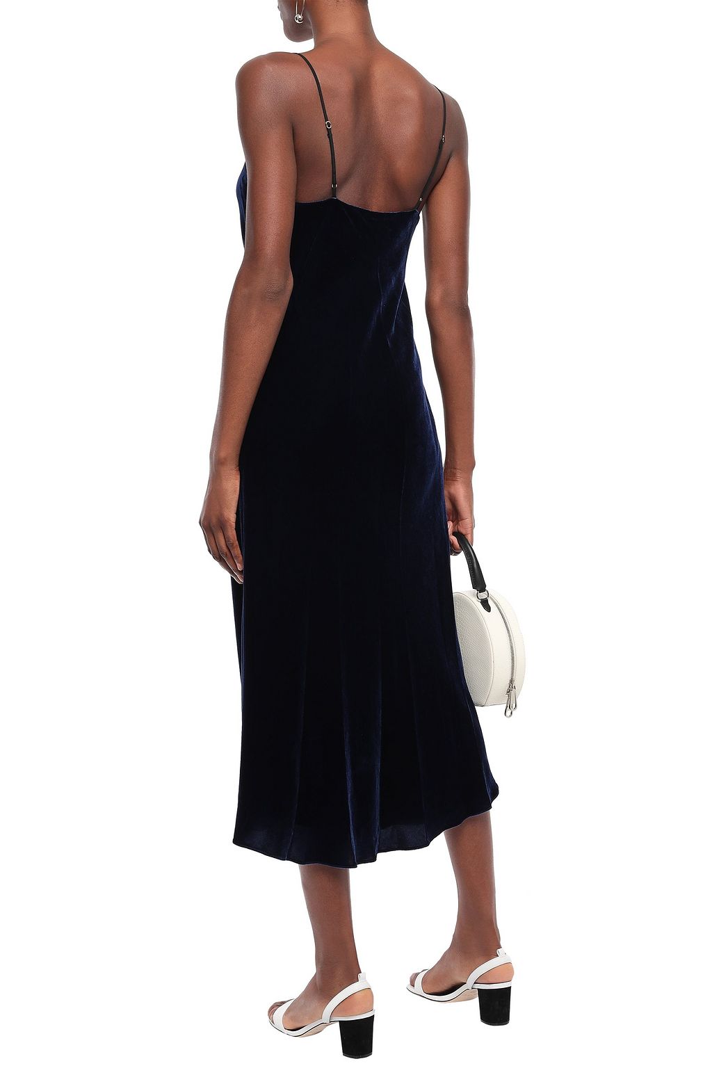 TIBI Velvet midi slip dress