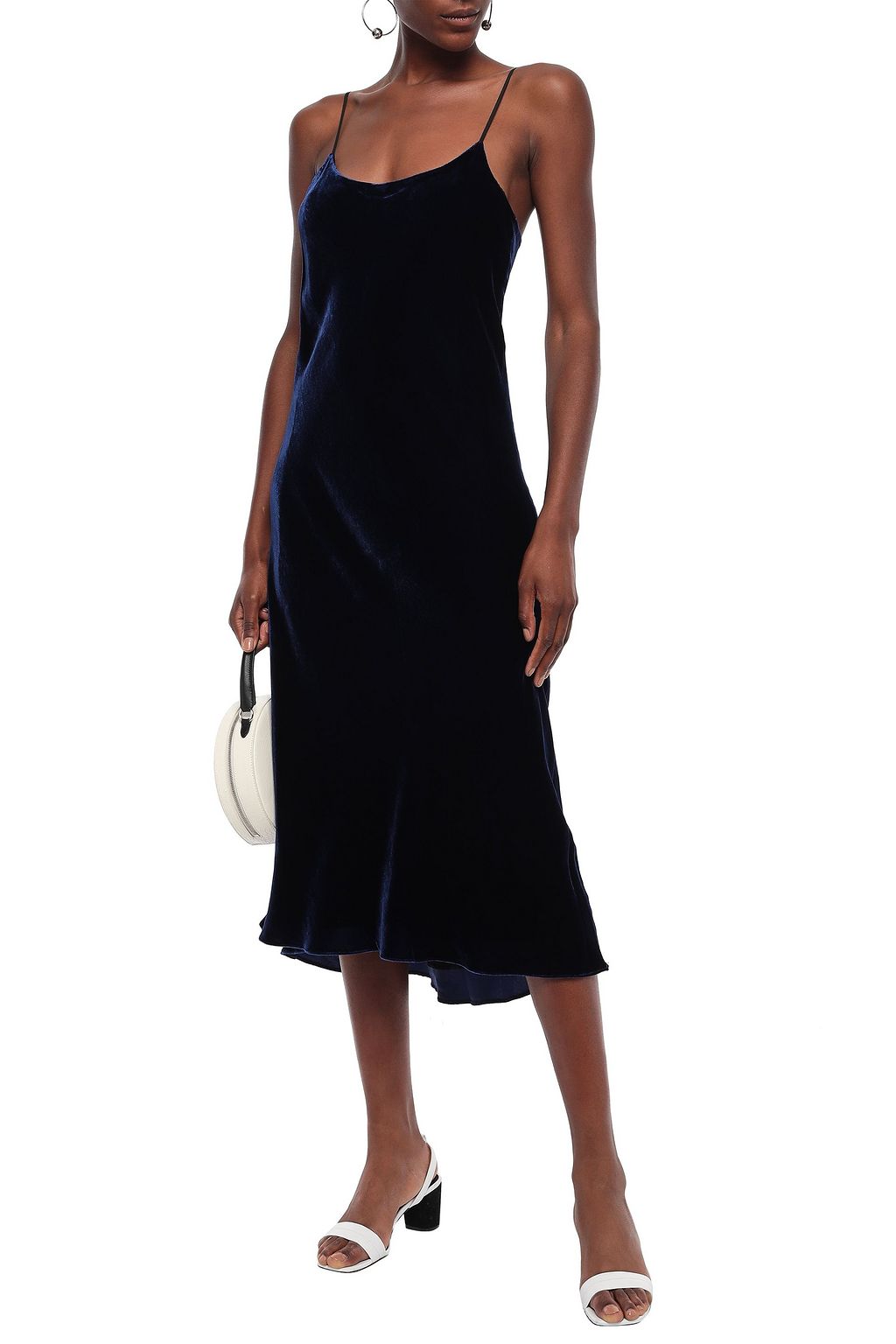 TIBI Velvet midi slip dress