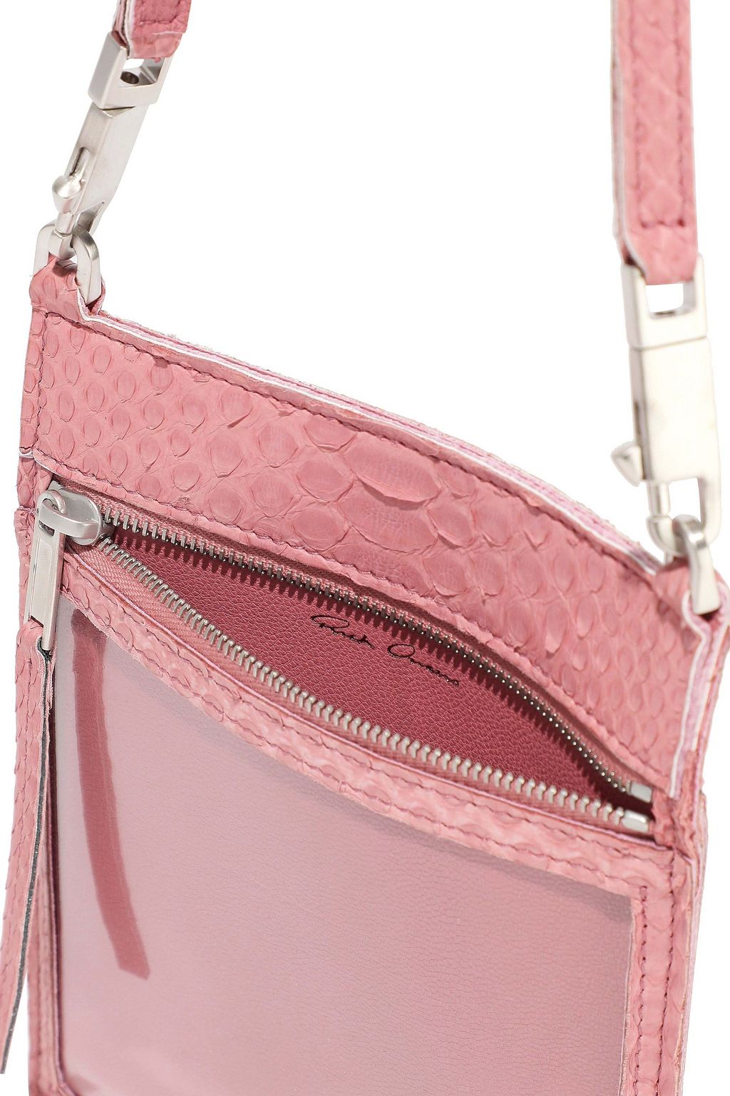 RICK OWENS PVC-paneled python shoulder bag