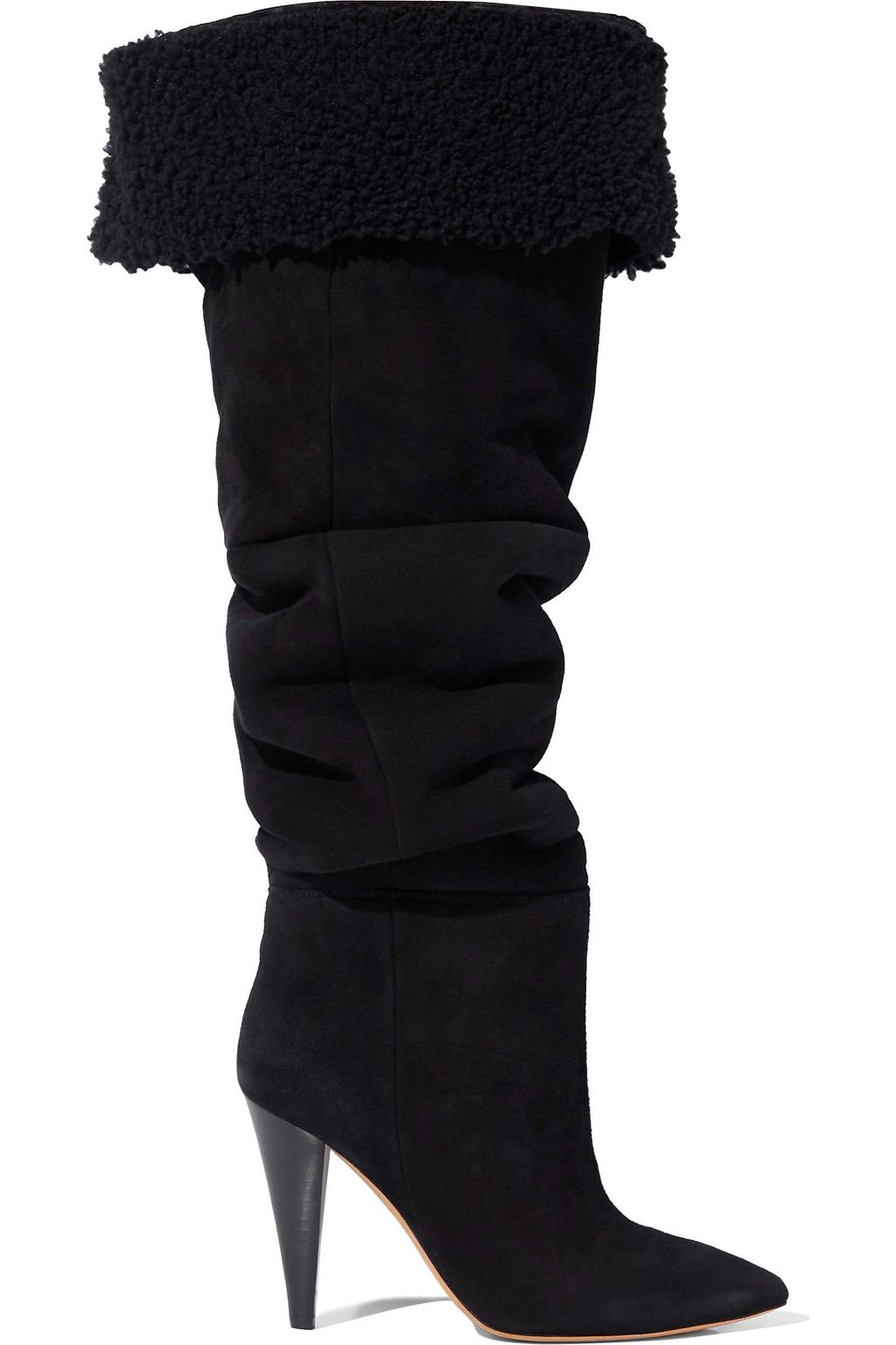 shearling over the knee boots