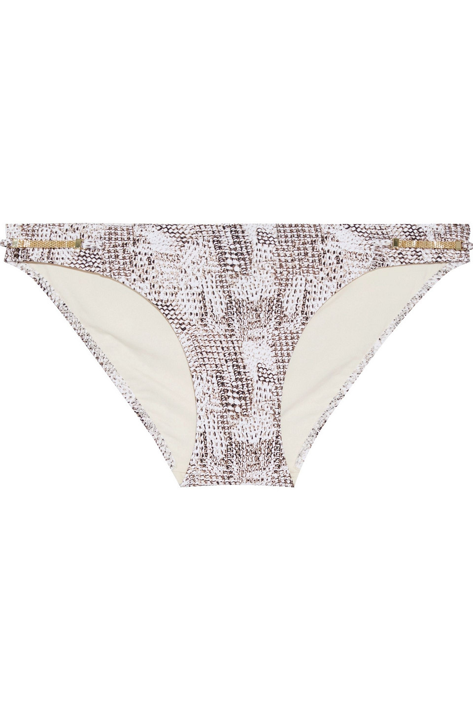 Sun Dappled Decadence snake-print low-rise bikini briefs