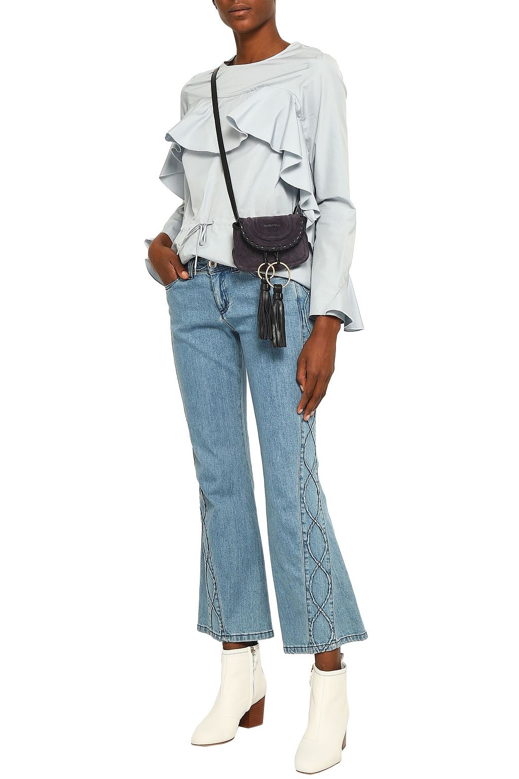 SEE BY CHLOÉ Ruffled cotton-poplin top