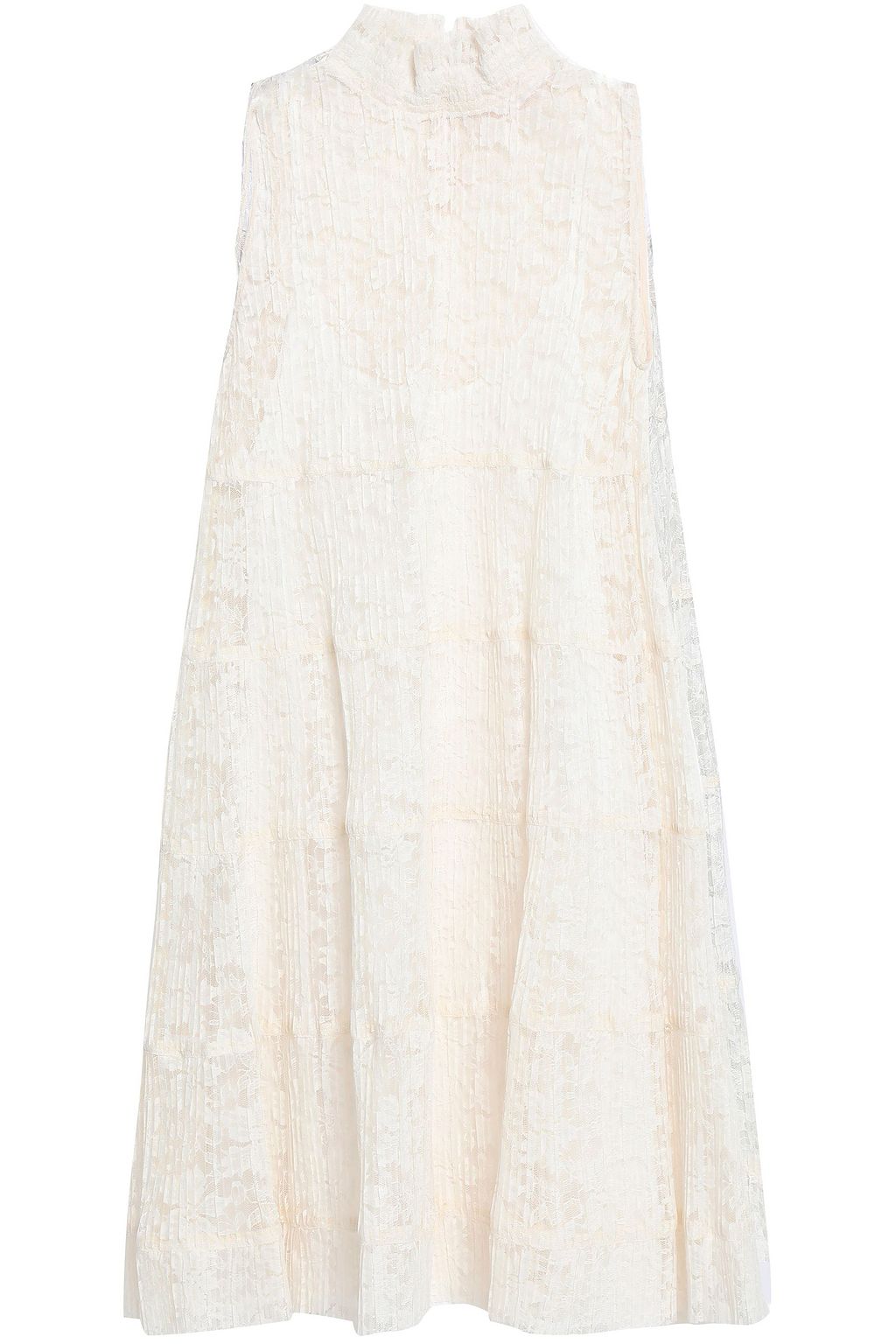 white lace turtleneck dress