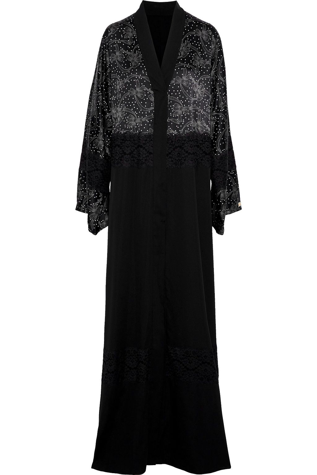 DOLCE & GABBANA Lace-paneled printed satin and silk-blend kimono | THE ...