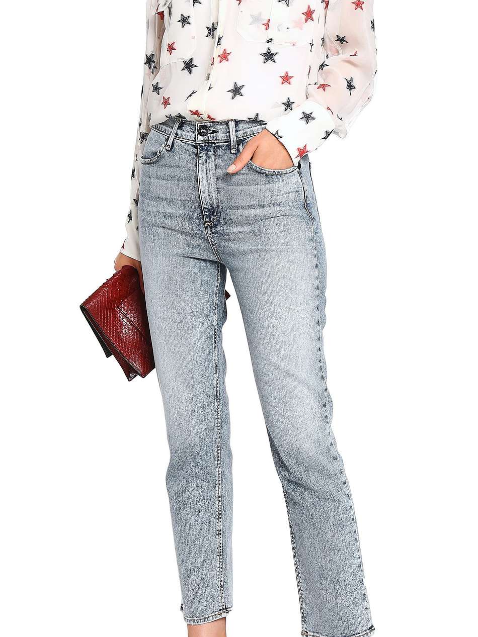high-rise slim-leg jeans