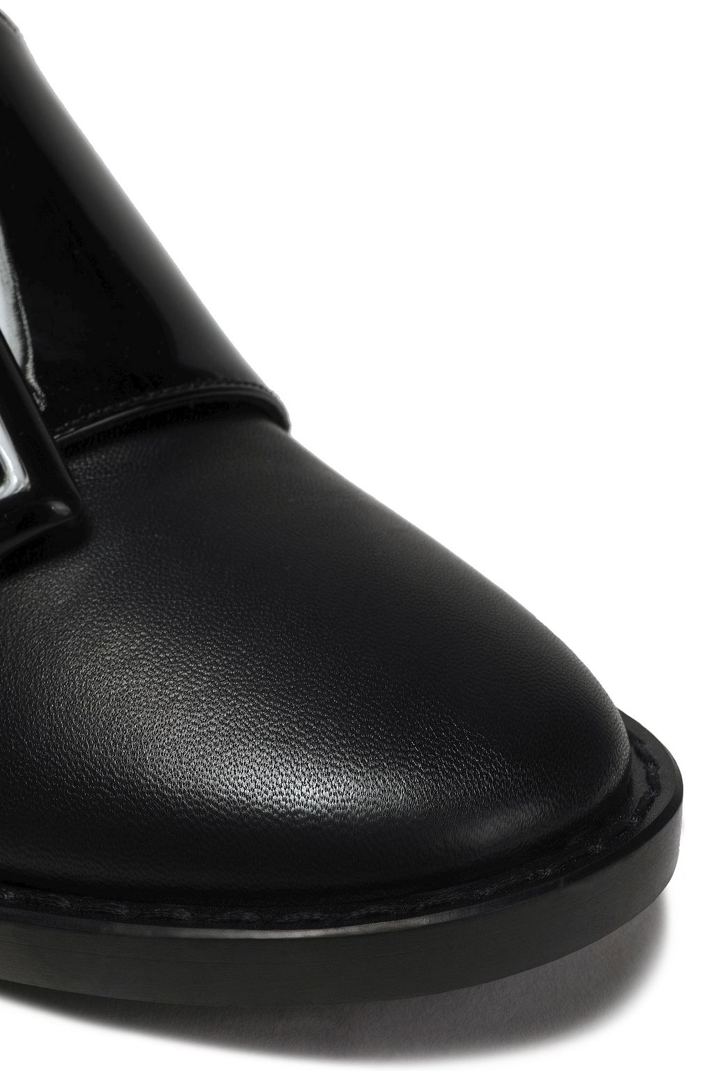 MM6 MAISON MARGIELA Patent-trimmed leather loafers