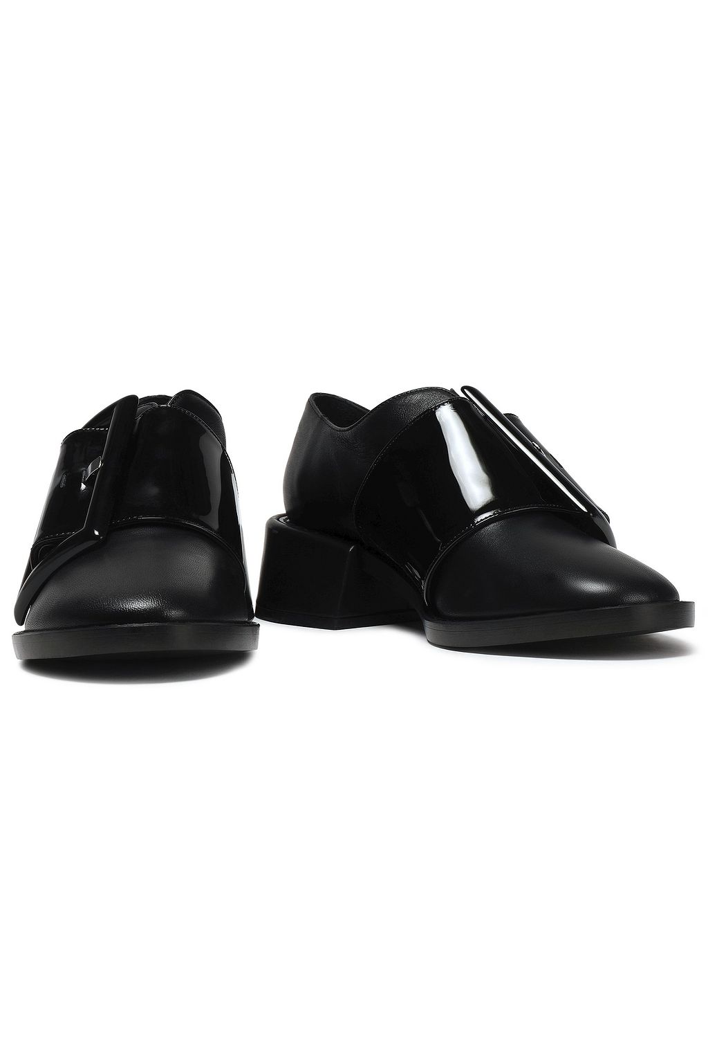 MM6 MAISON MARGIELA Patent-trimmed leather loafers