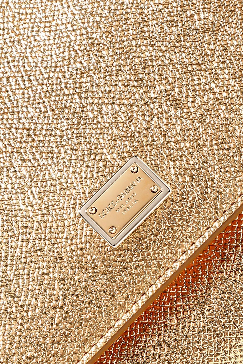 DOLCE&GABBANA Sicily metallic textured-leather shoulder bag