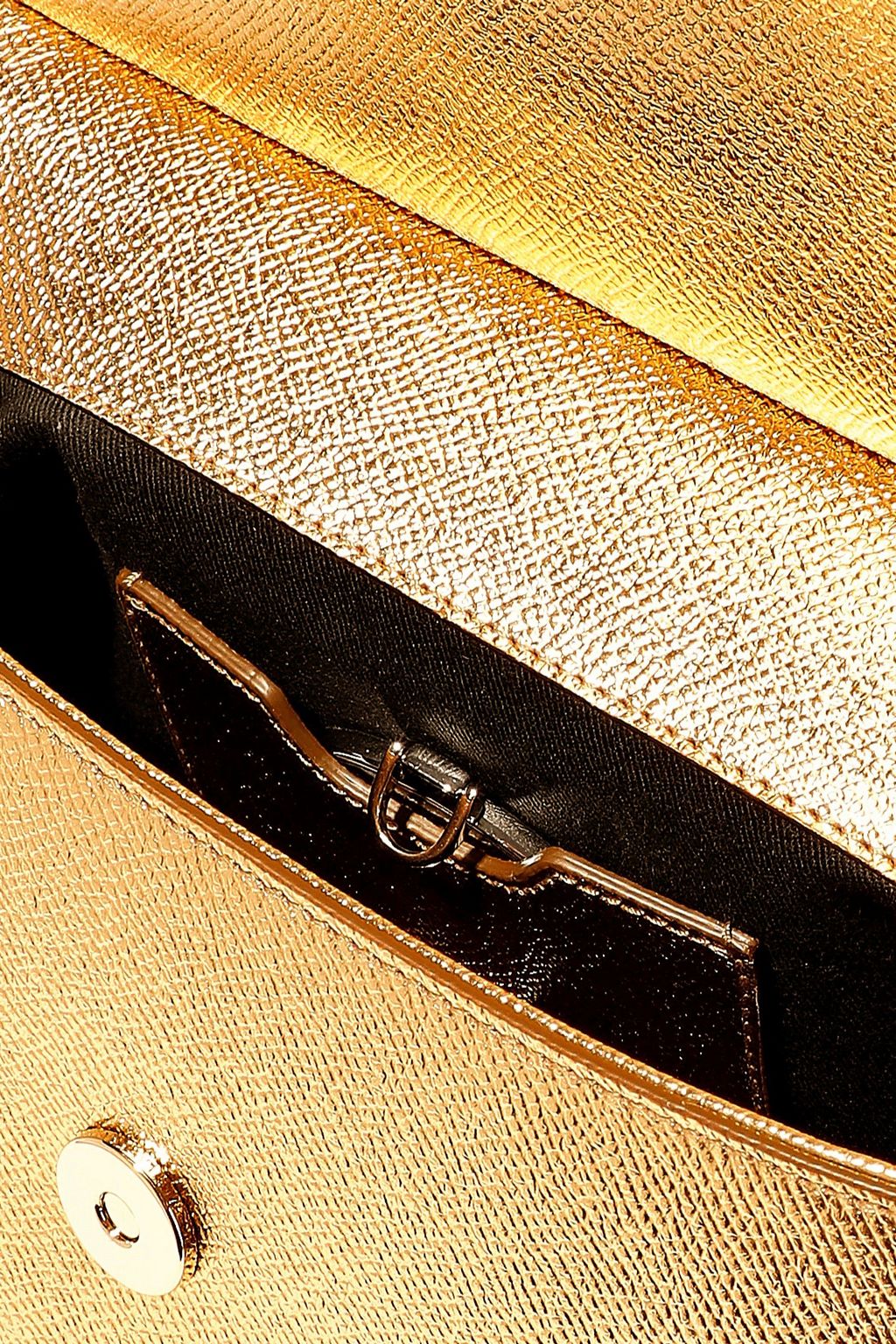 DOLCE&GABBANA Sicily metallic textured-leather shoulder bag