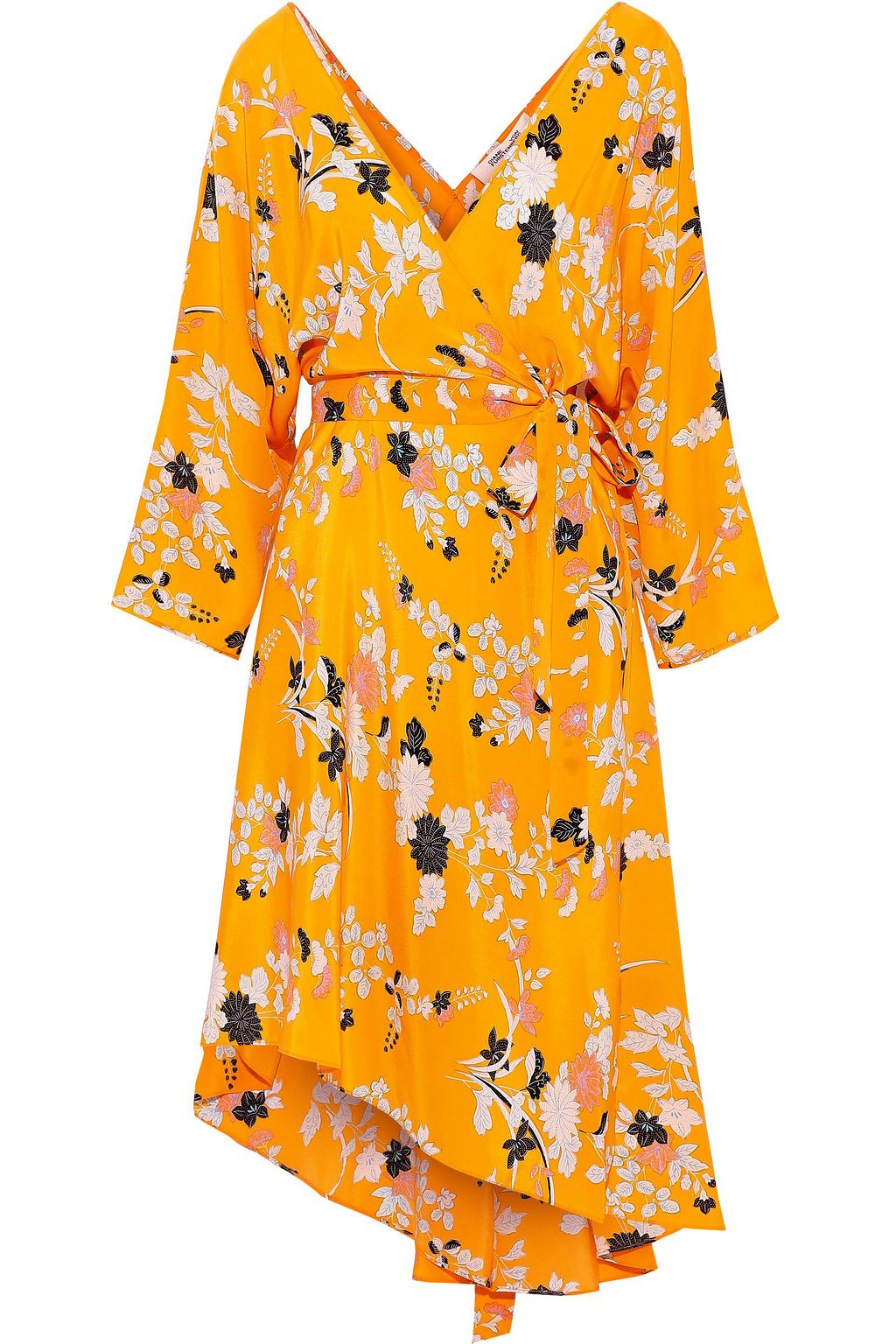 eloise asymmetric hem midi silk dress