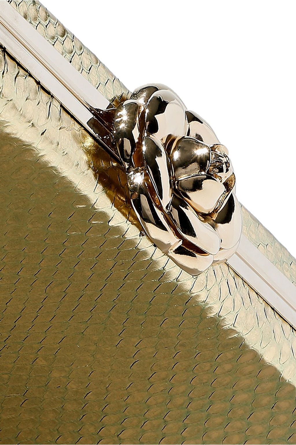 OSCAR DE LA RENTA Metallic python clutch