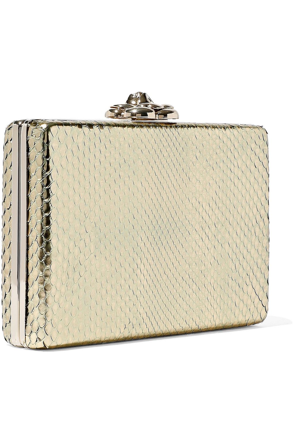 OSCAR DE LA RENTA Metallic python clutch