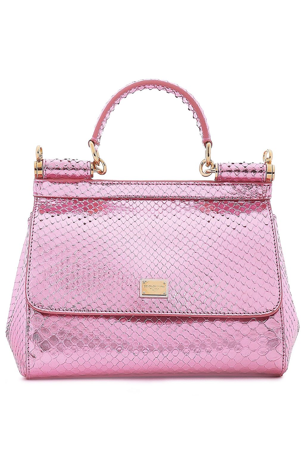 DOLCE&GABBANA Sicily mini mirrored-python shoulder bag