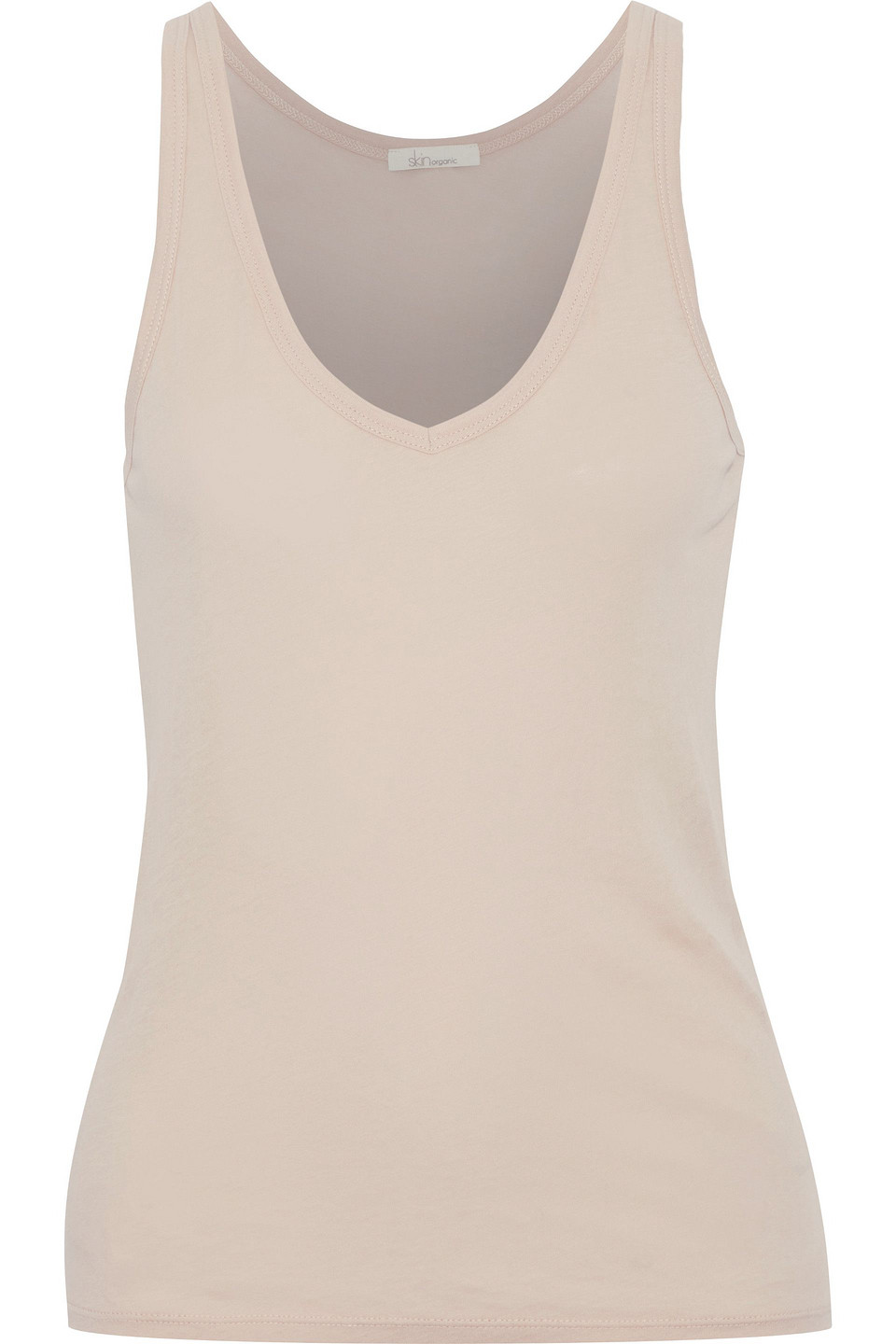 Skin Woman Slub Organic Pima Cotton-jersey Tank Beige Size L