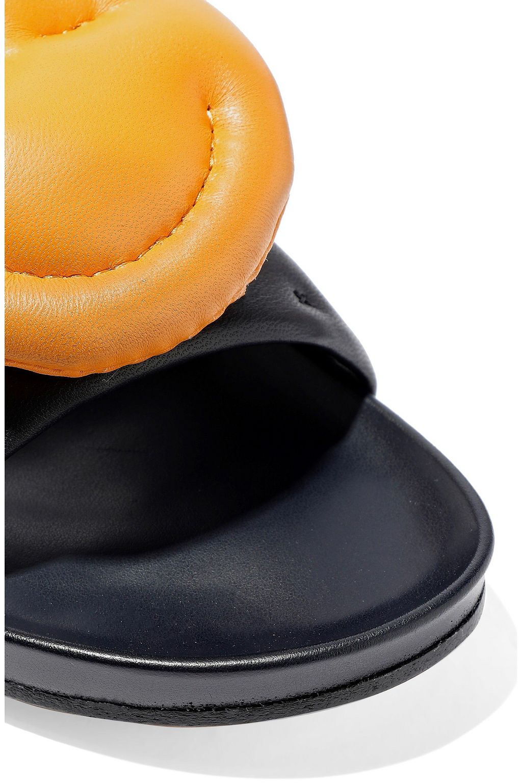 ANYA HINDMARCH Appliquéd quilted leather slides