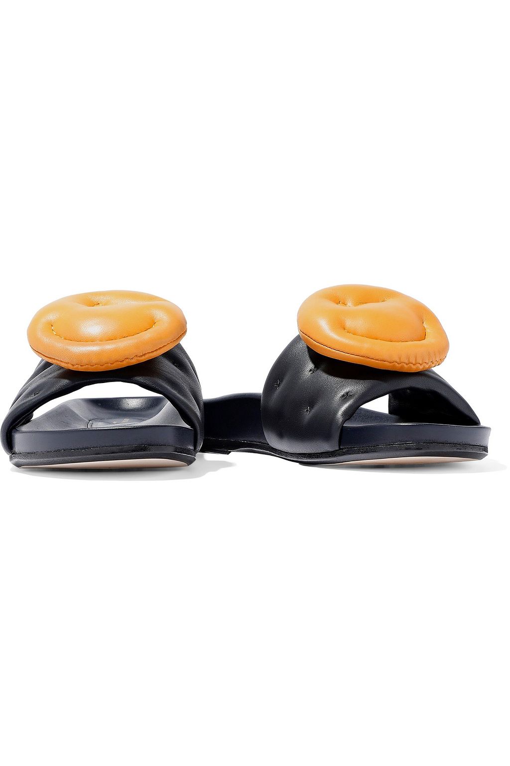 ANYA HINDMARCH Appliquéd quilted leather slides