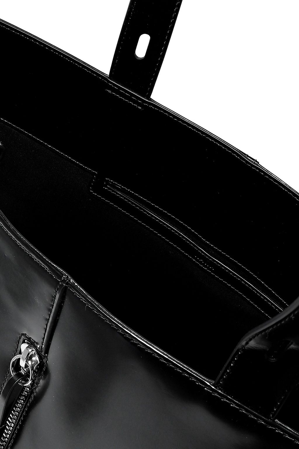KARA Betty large glossed-leather tote