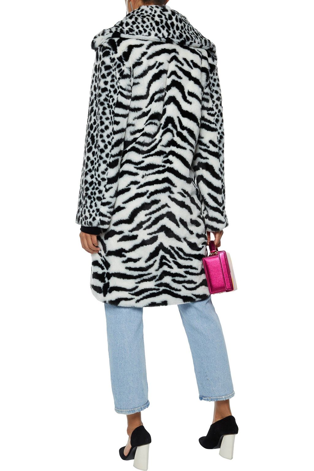 AINEA Printed faux fur coat