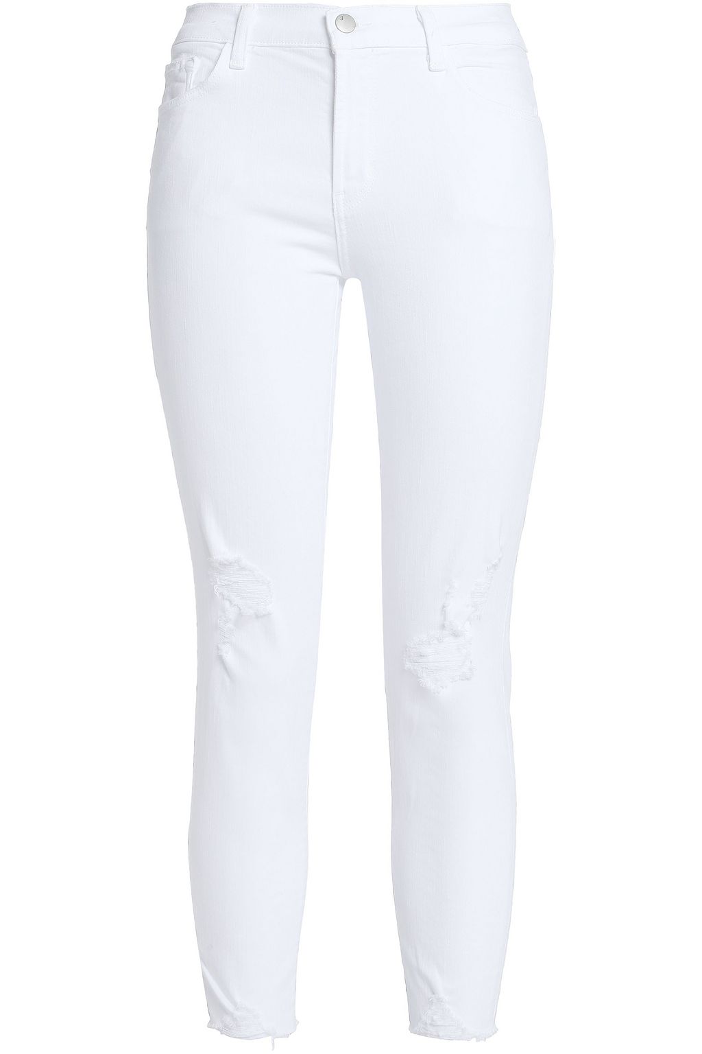 white cropped ripped jeans