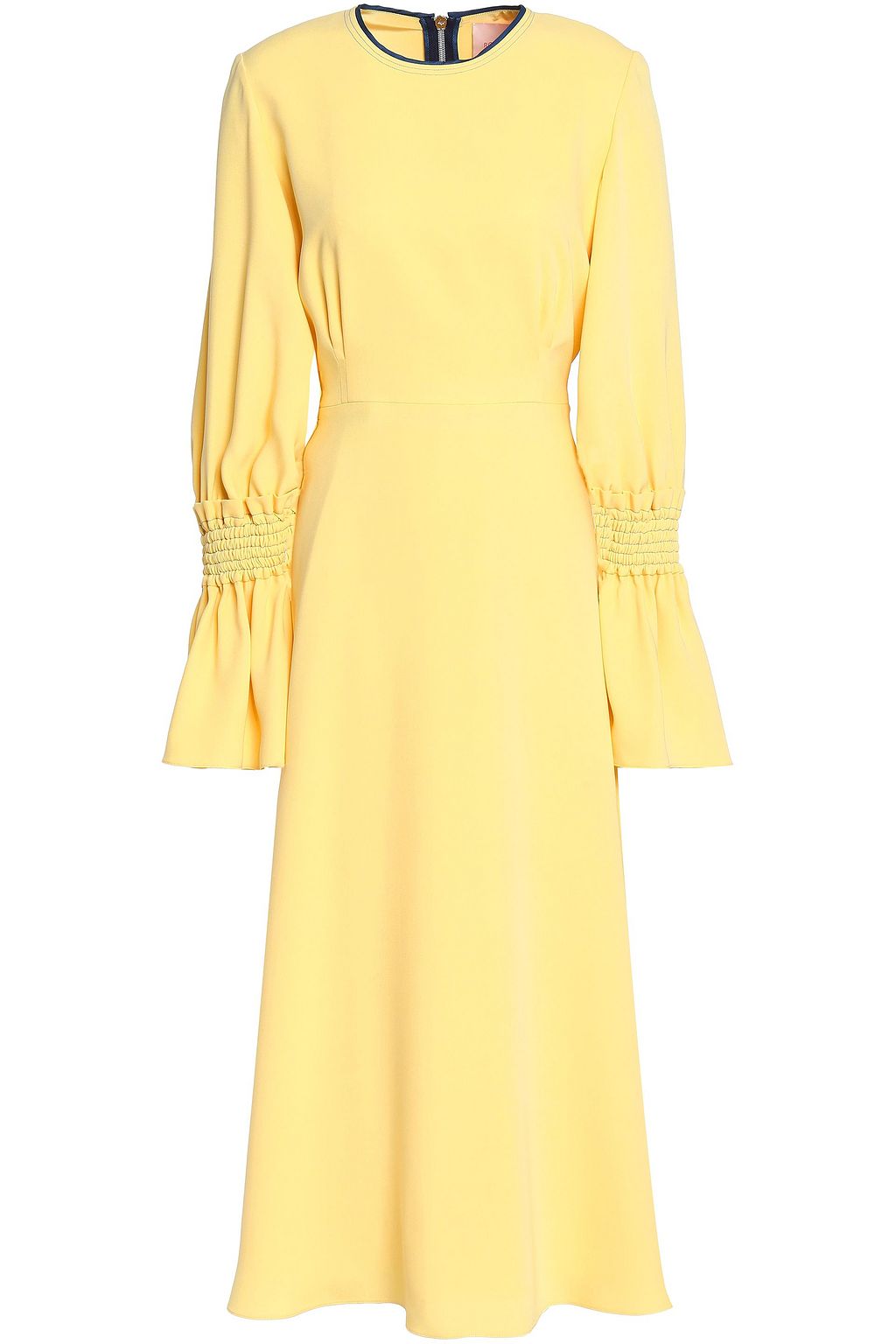 shirred silk dress ETHEREAL SHIRRED SILK DRESS IN GRAY | CULT MIA
