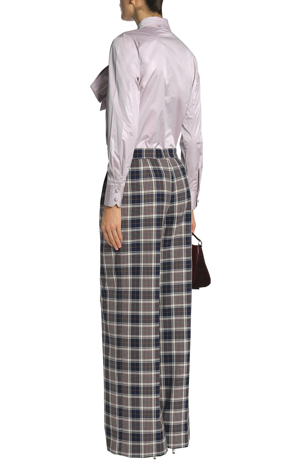 TORY BURCH Checked woven wide-leg pants