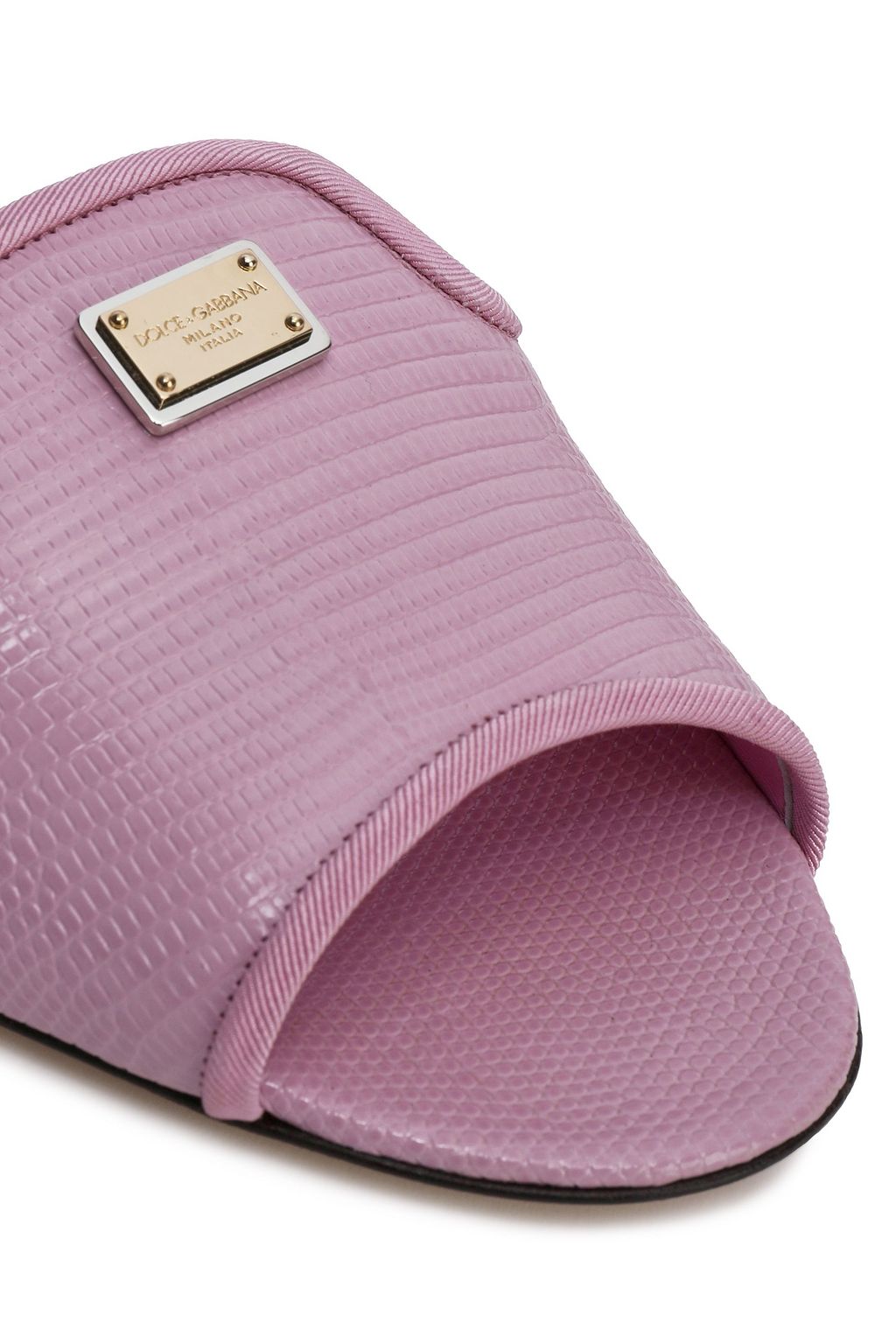 DOLCE&GABBANA Lizard-effect leather slides