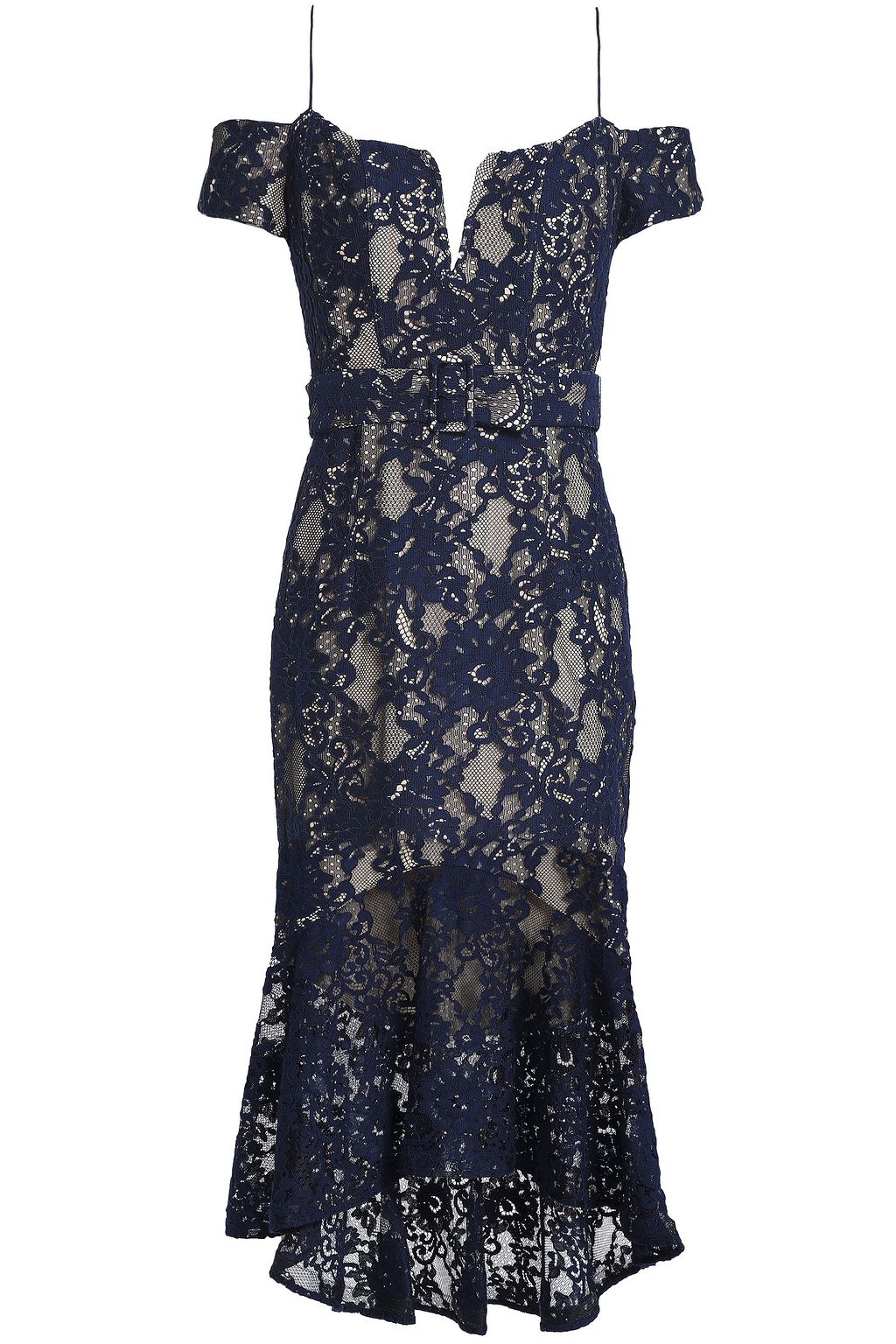 nicholas plunging navy dress