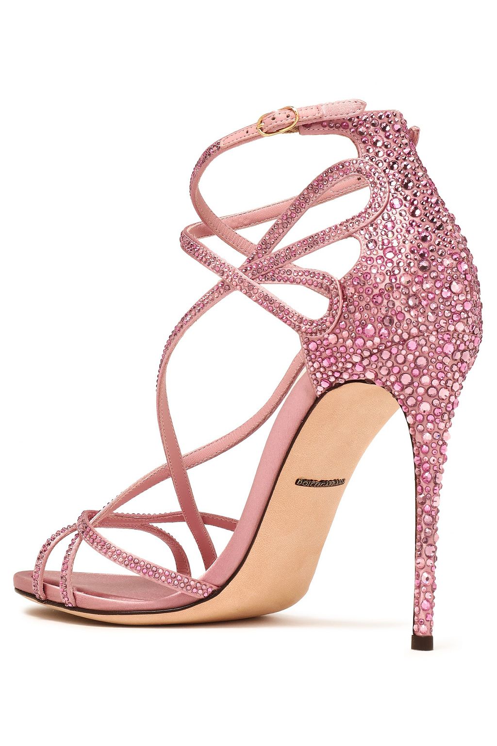 DOLCE&GABBANA Keira crystal-embellished cutout satin sandals