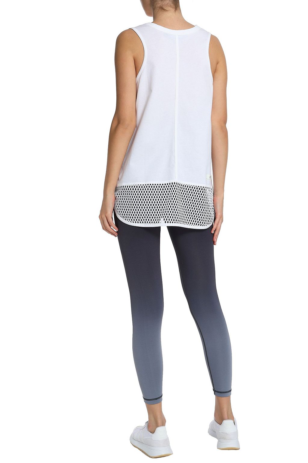 ADIDAS BY STELLA MCCARTNEY Mesh-paneled cotton-jersey tank