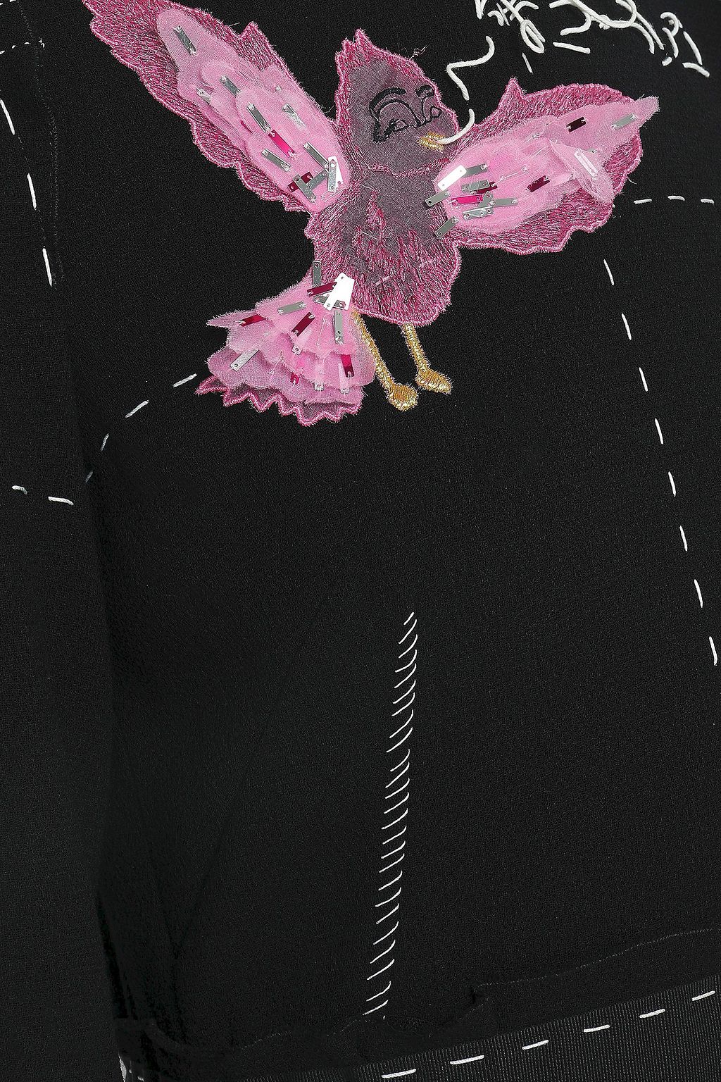 DOLCE&GABBANA Appliquéd wool-crepe midi dress