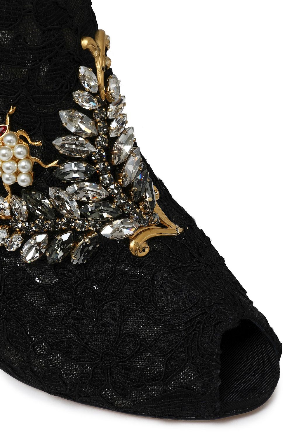 DOLCE&GABBANA Embellished lace ankle boots