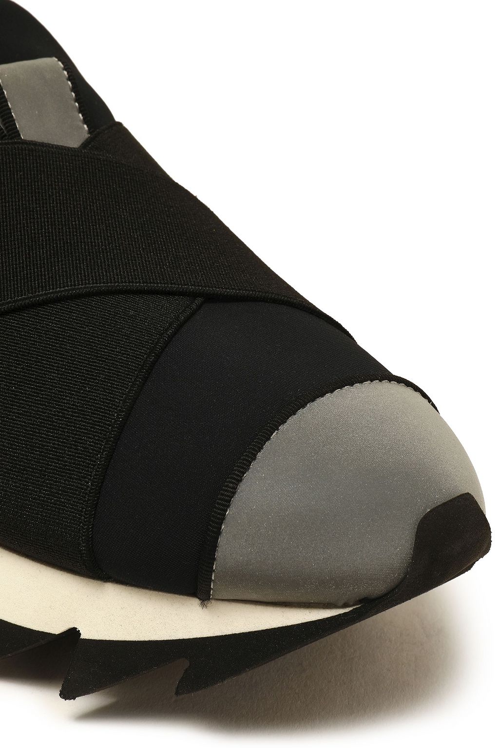 DOLCE&GABBANA Ibiza suede-trimmed neon neoprene slip-on sneakers