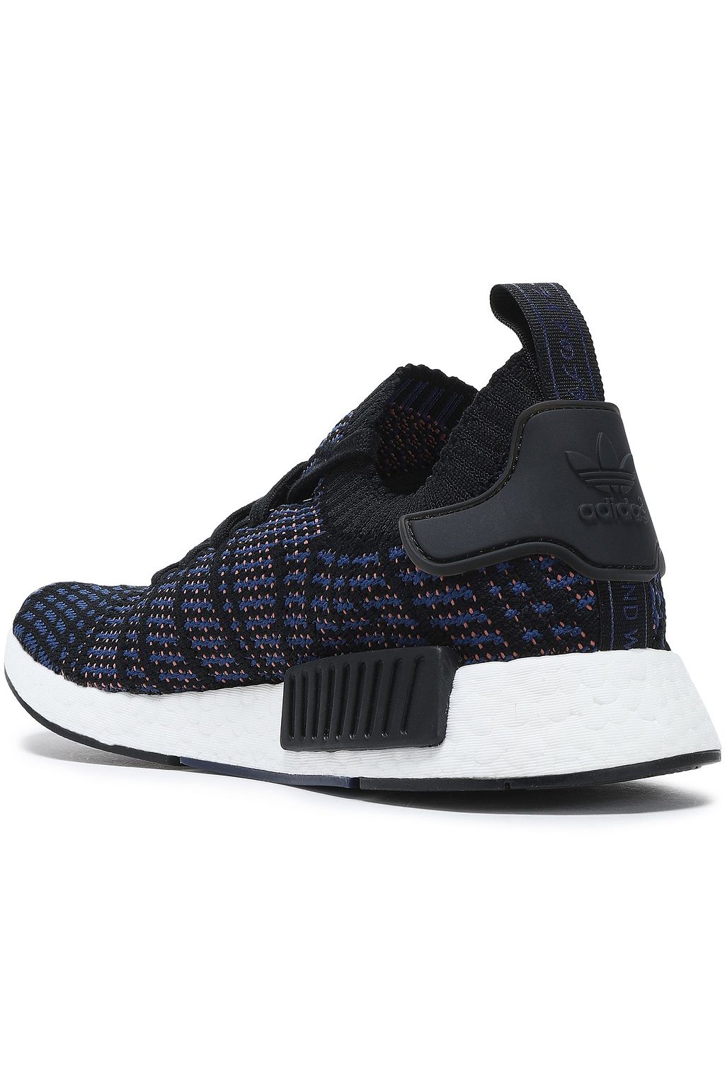 ADIDAS ORIGINALS NMD R1 leather-trimmed jacquard-knit sneakers