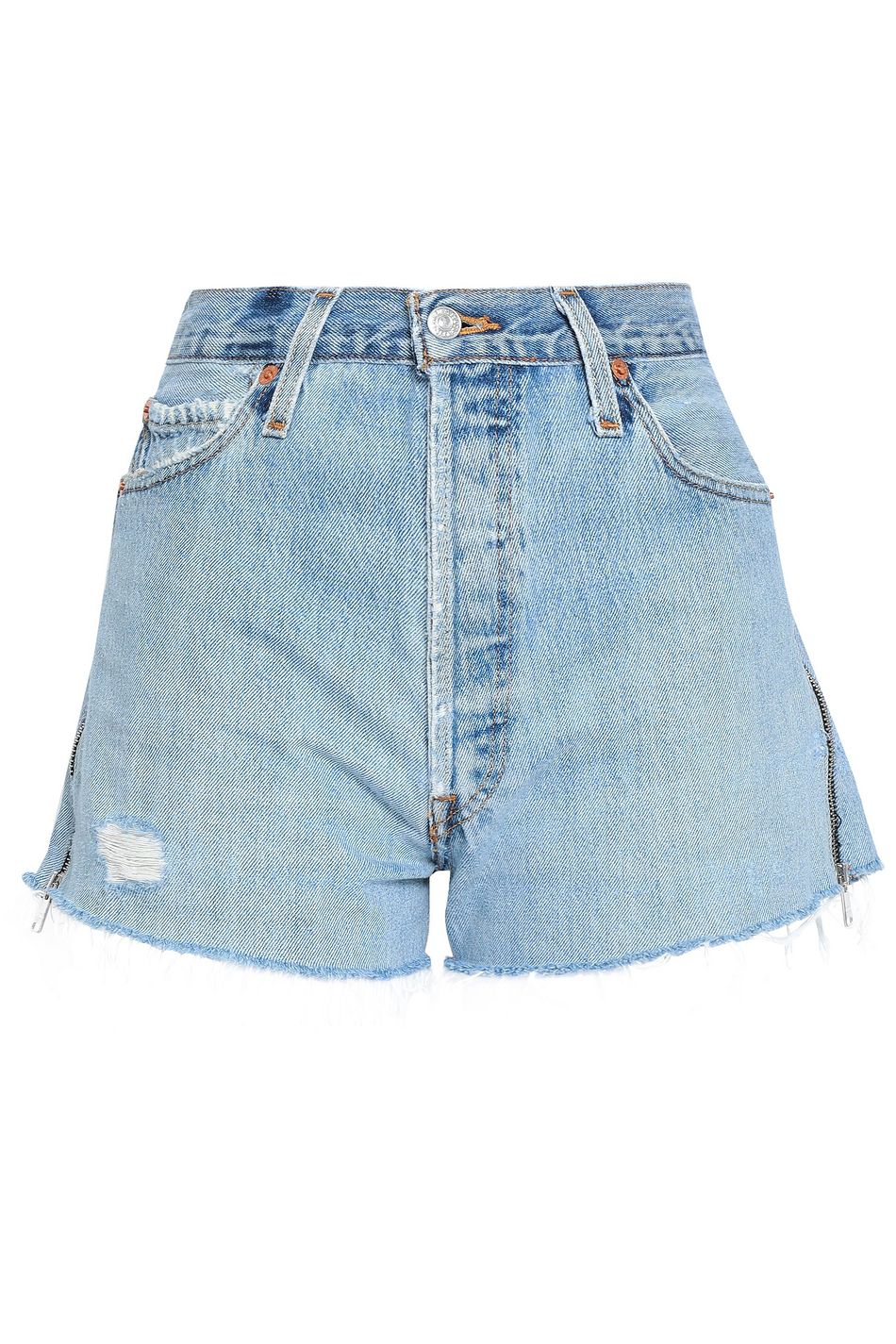 levi's frayed denim shorts