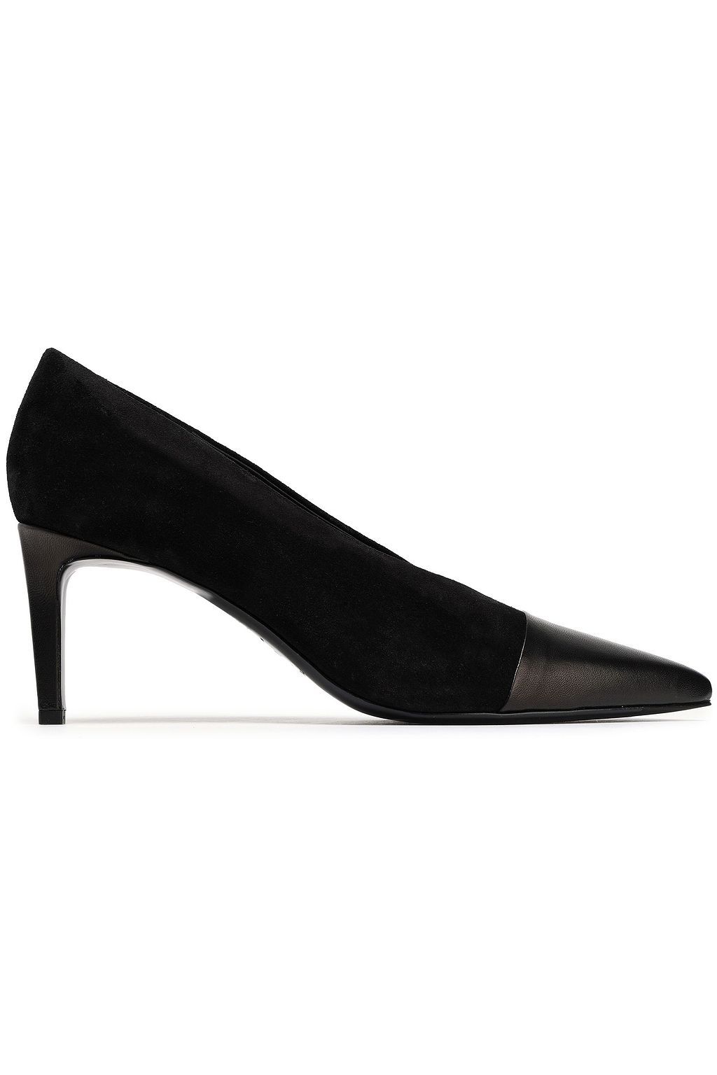 bone suede pumps
