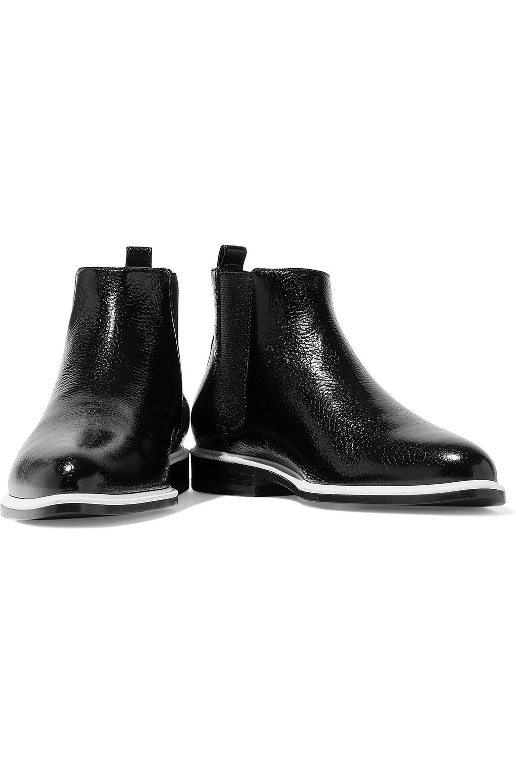 LANVIN Paneled leather ankle boots